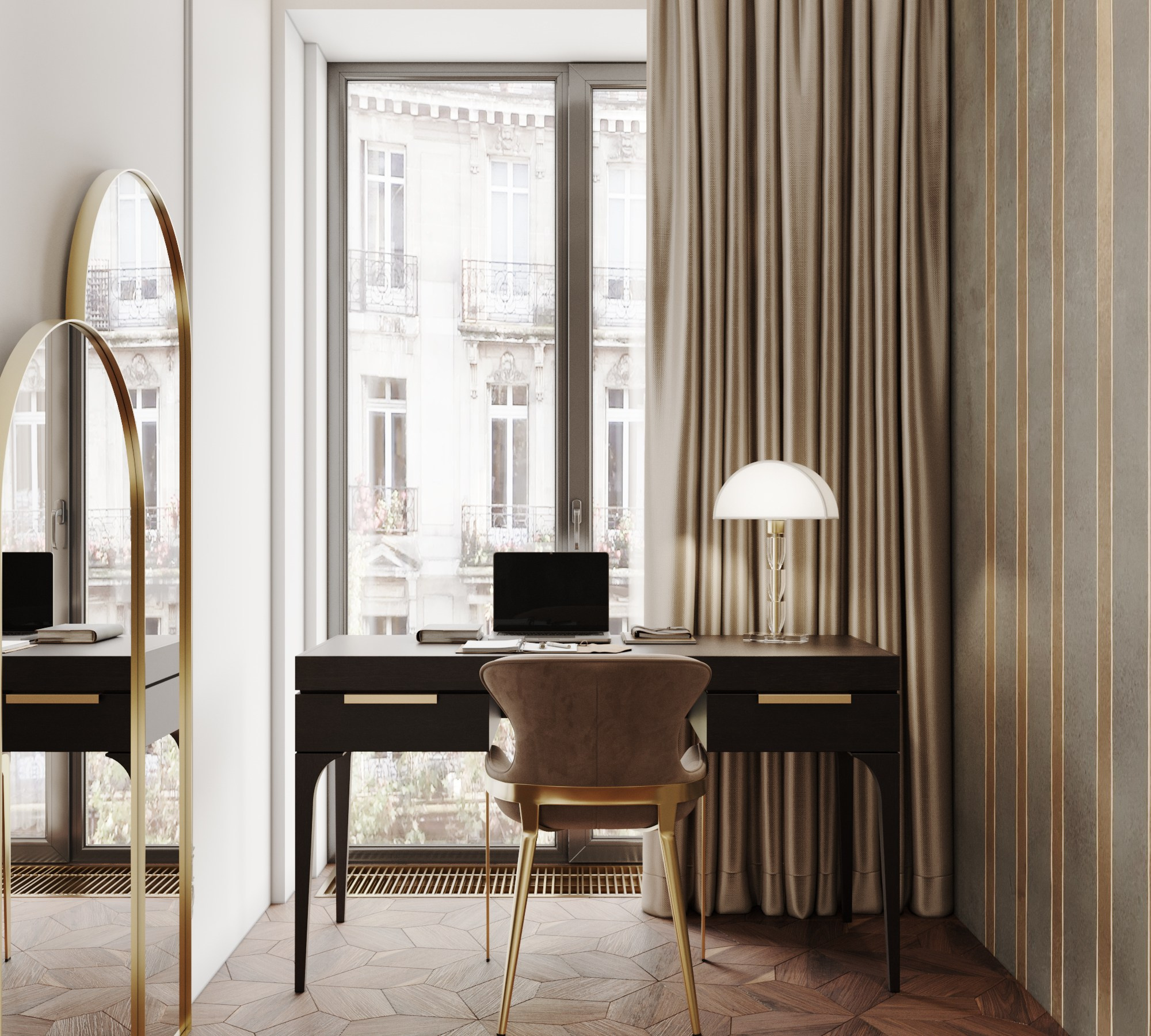 Мастер спальня ЖК Скай. Интерьерная 3D Визуализация