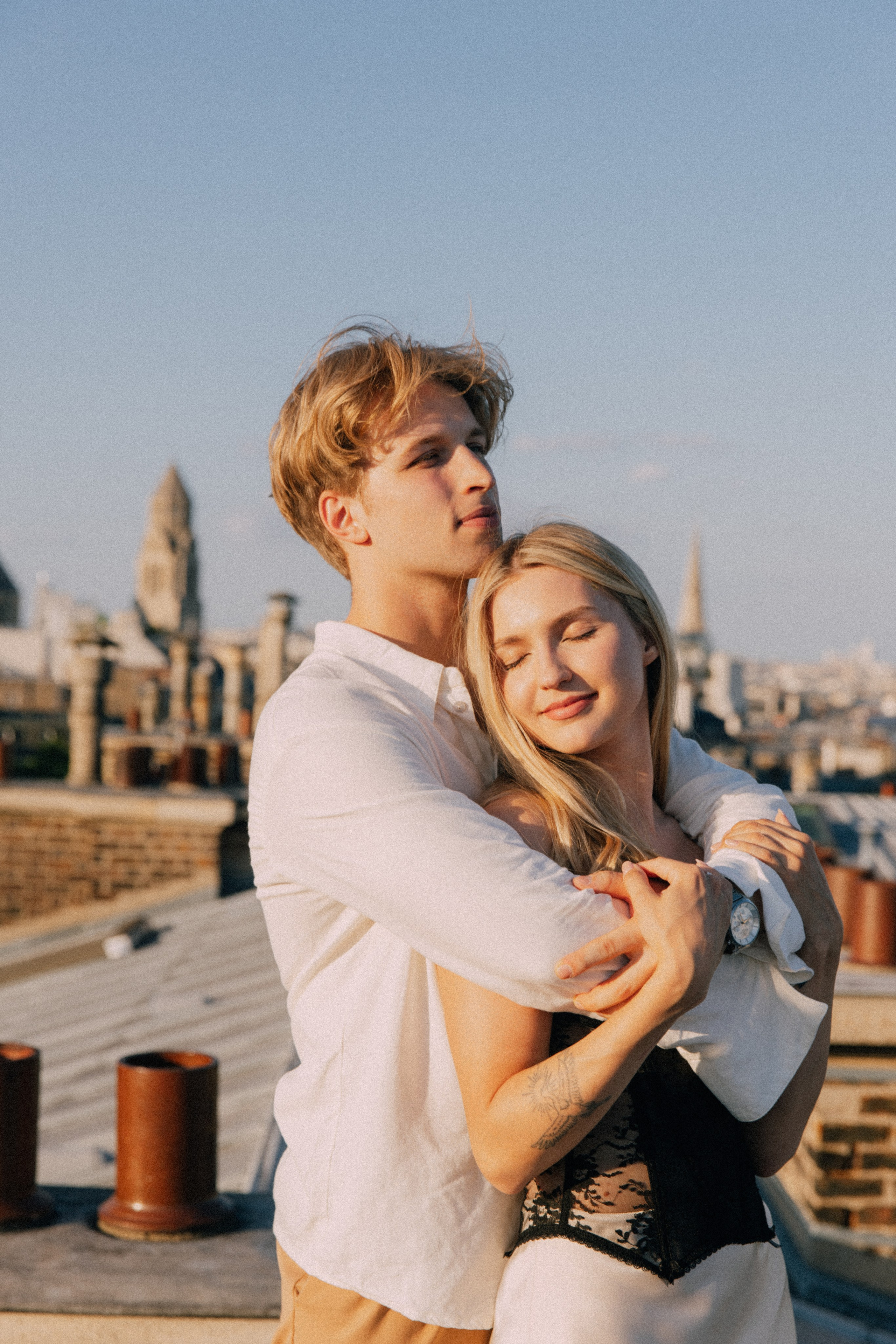 On the rooftops of Paris. Photographer in Paris