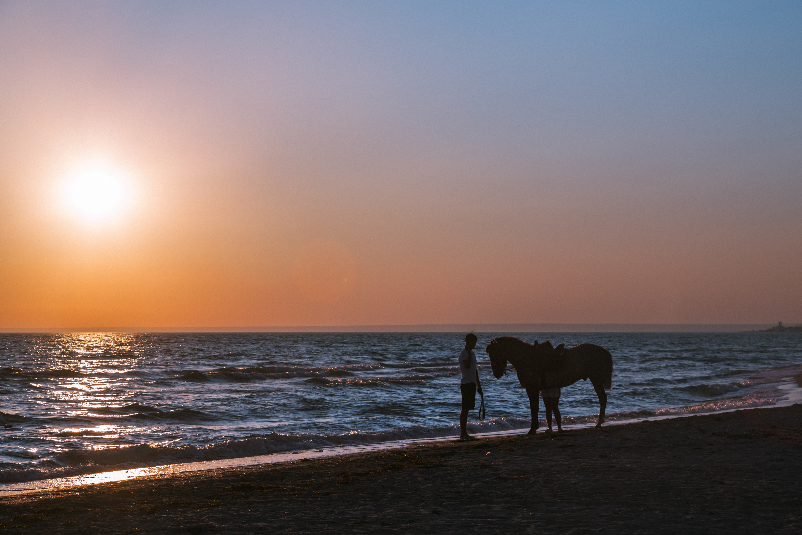 Штормовое. Республика Крым.  Черное море. Закат. 