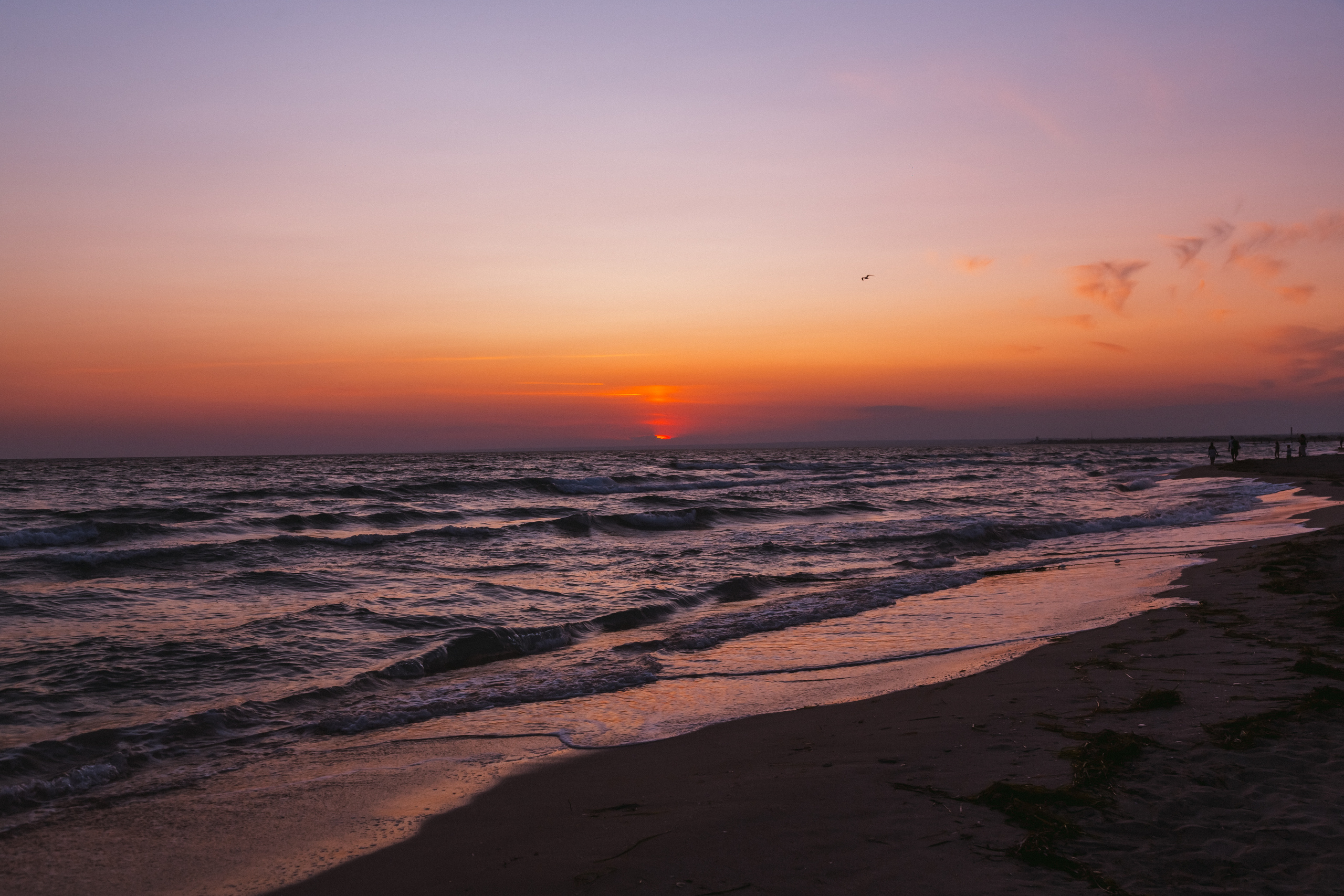 Штормовое. Республика Крым.  Черное море. Закат. 