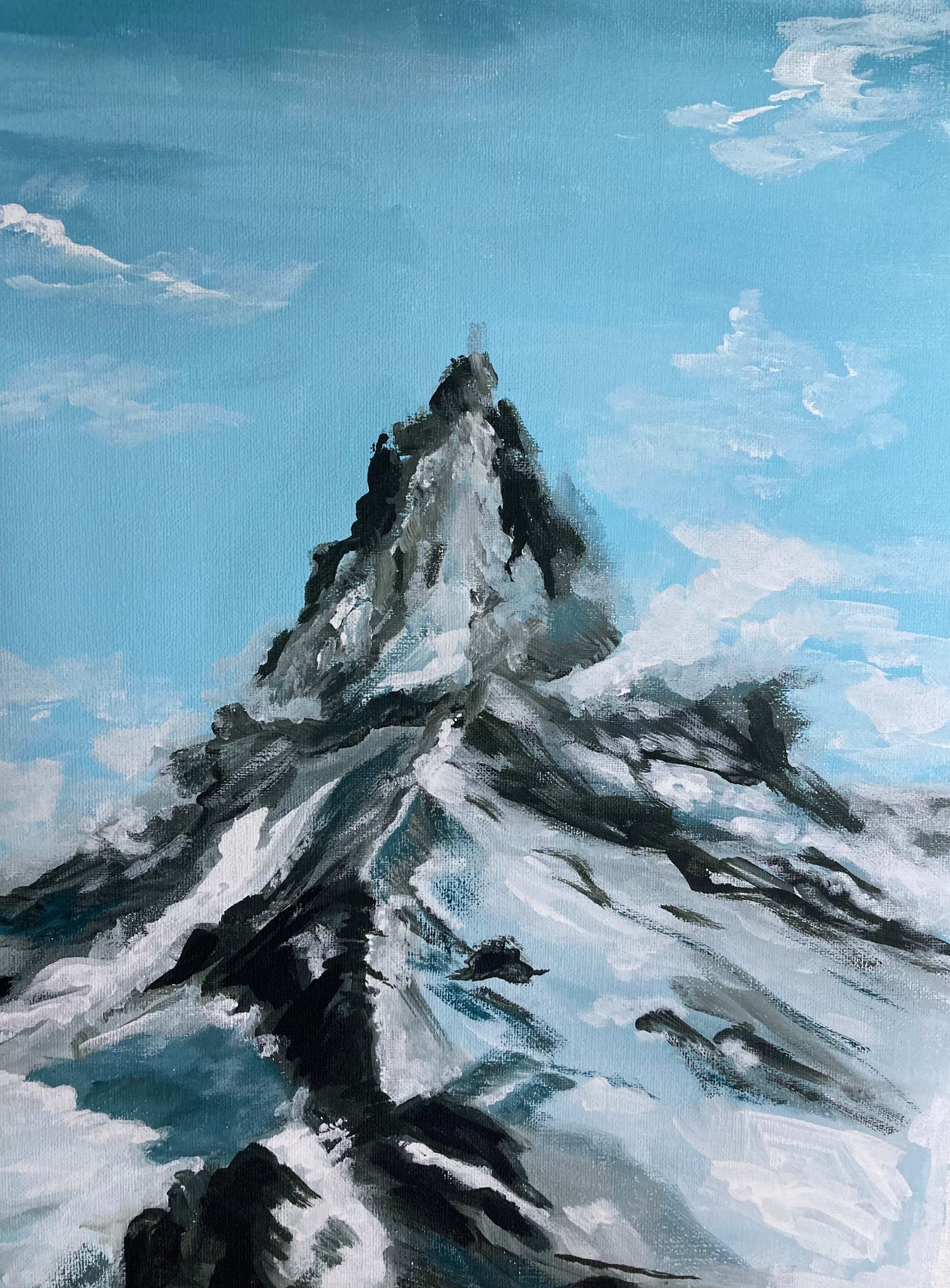 123. Горный пейзаж. Акрил, холст, 35х45 см, 2023 г.