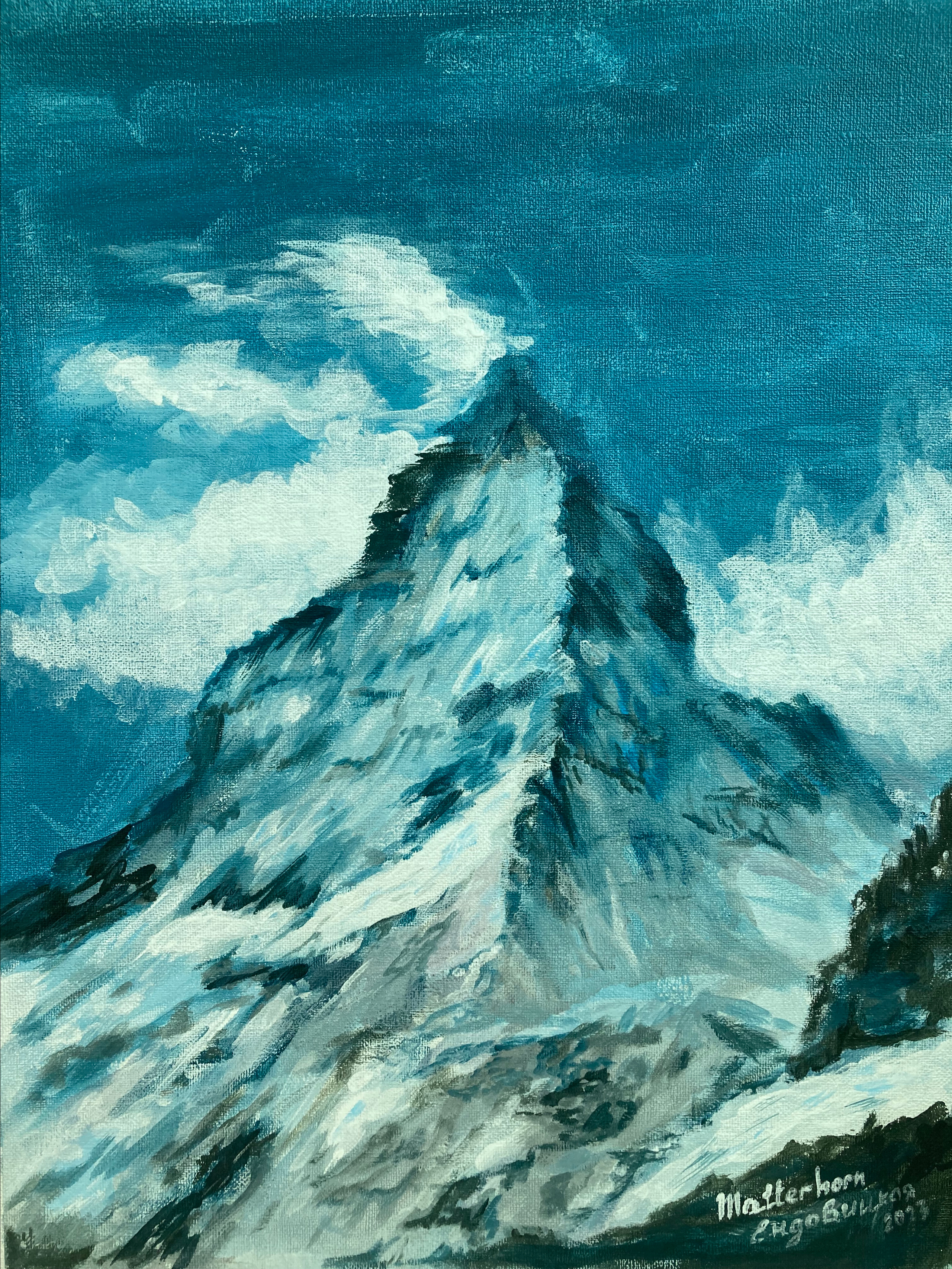 129. Матерхорн. Акрил, холст, 35х45 см, 2023 г.