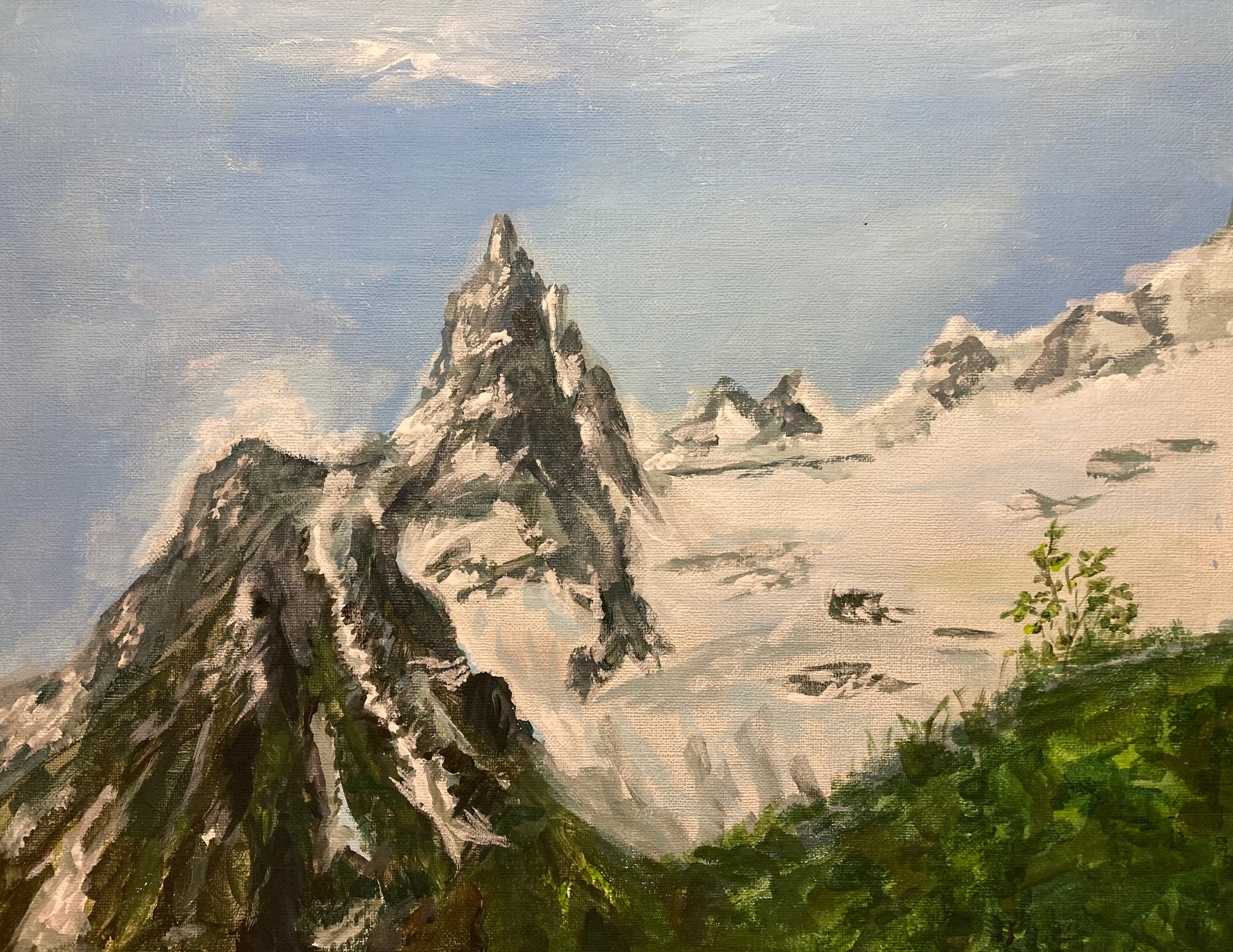 124. Пик Ине. Акрил, холст, 35х45 см, 2023 г.