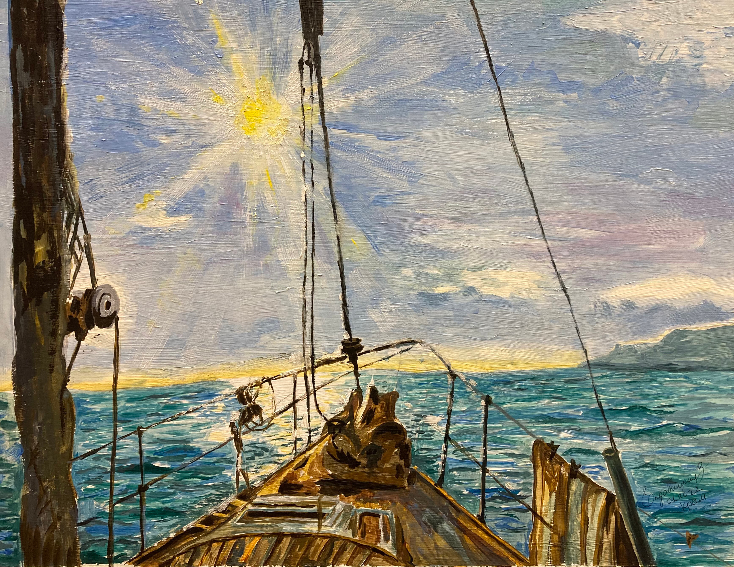 море с носа яхты