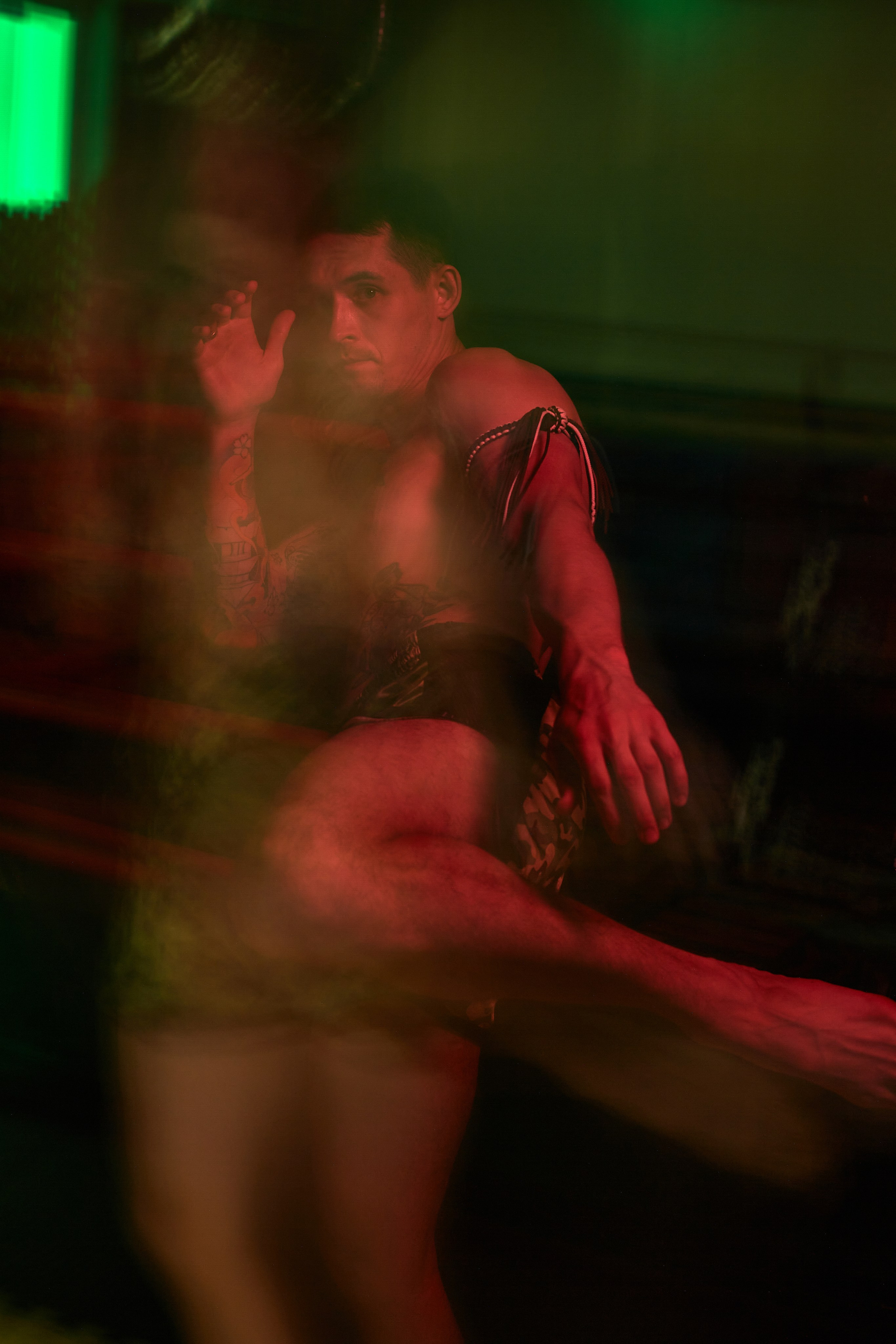 Male portrait of a man practicing Thai boxing