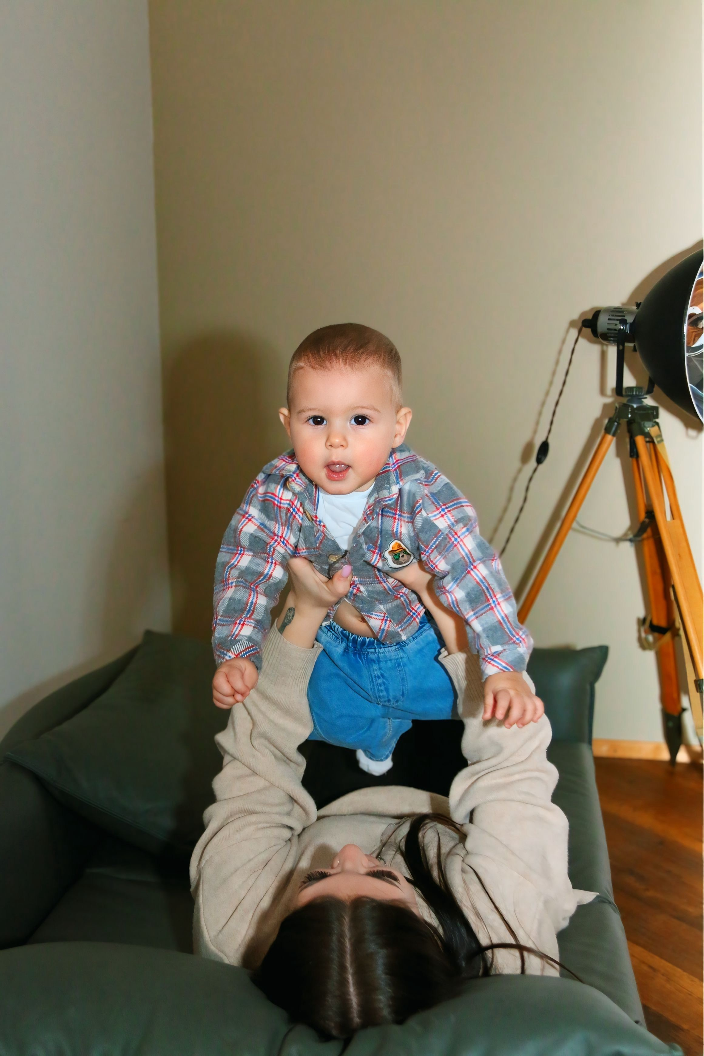 Новогодняя фотосессия мамы с сыном