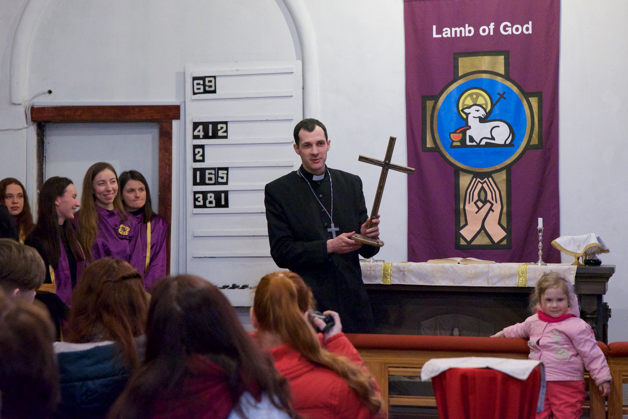 Pastor Eugene gives a tour of the church. "Our temple is like a man - outwardly we are beautiful, but inside we need restoration."