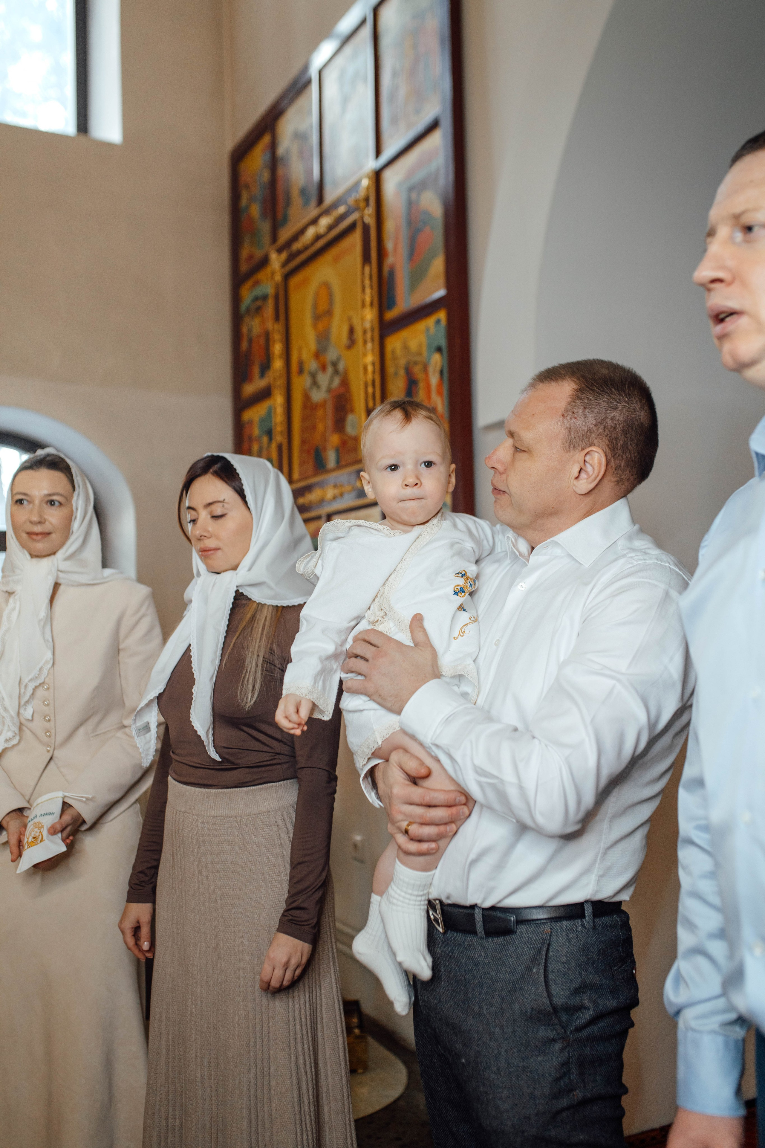 Таинство крещения Льва, храм Вознесения Господня, Ждановичи, февраль 2025