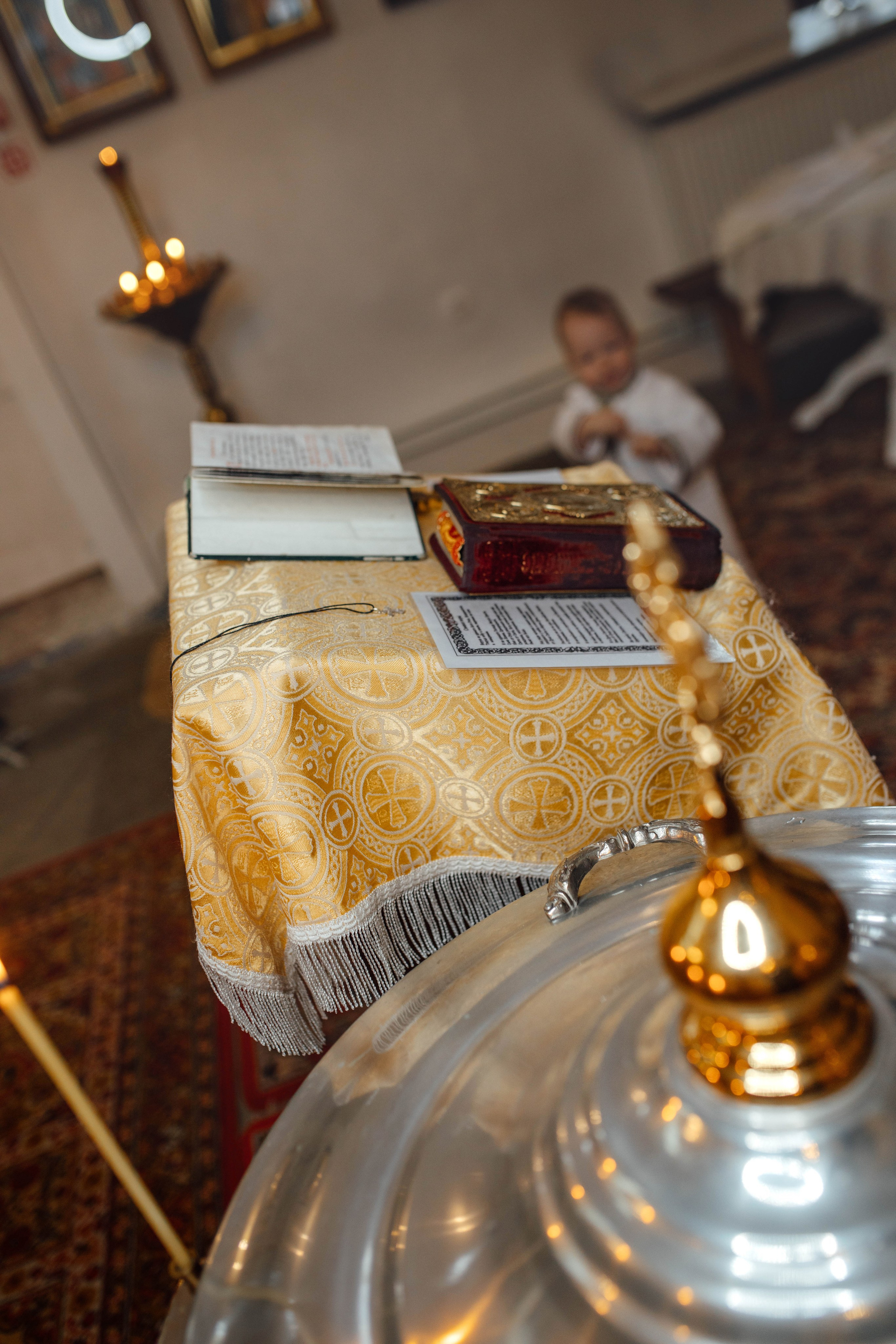 Таинство крещения Льва, храм Вознесения Господня, Ждановичи, февраль 2025