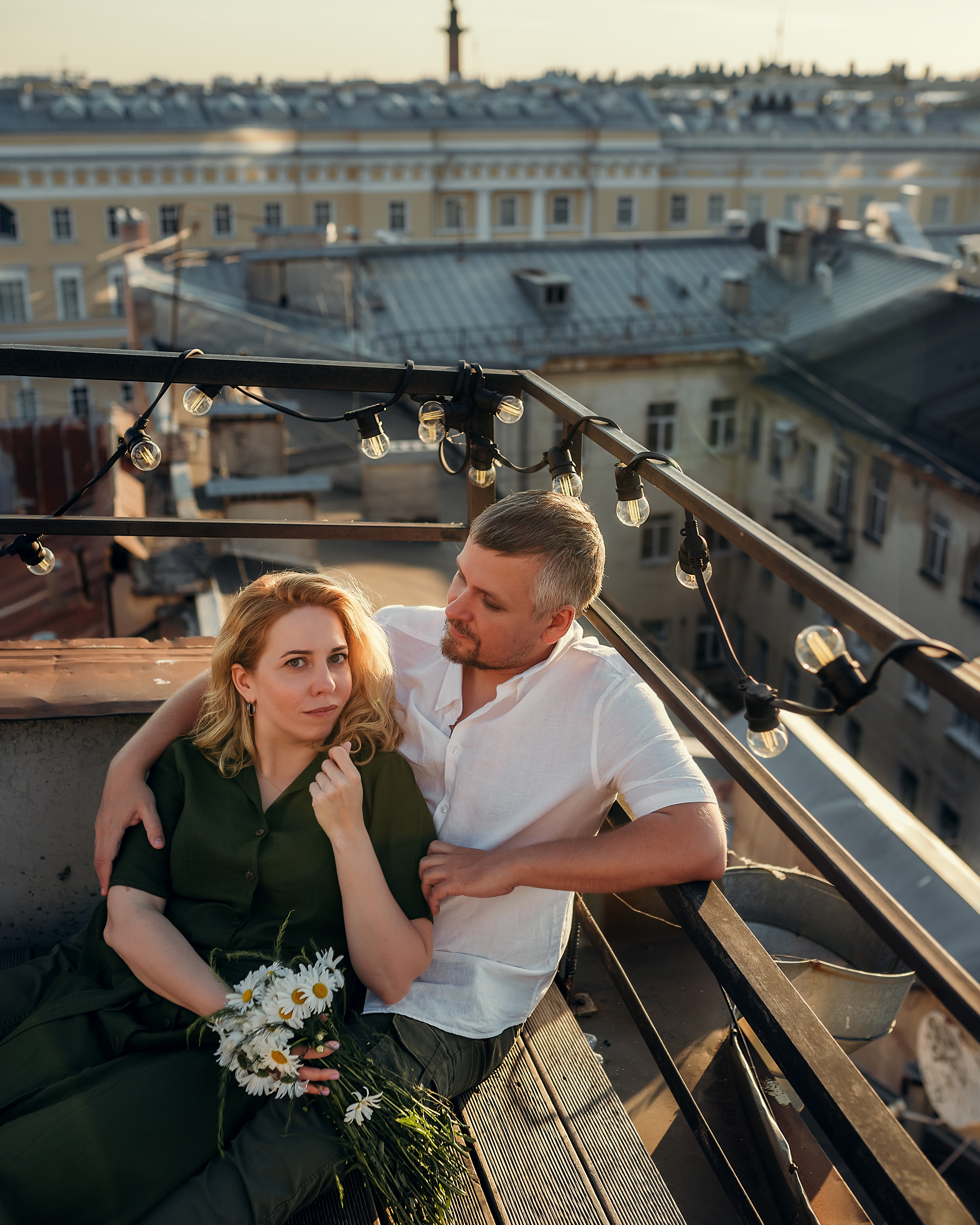Дина и Александр, набережная Зимней канавки + крыша. Фотограф в Санкт- Петербурге Мария Золотарь