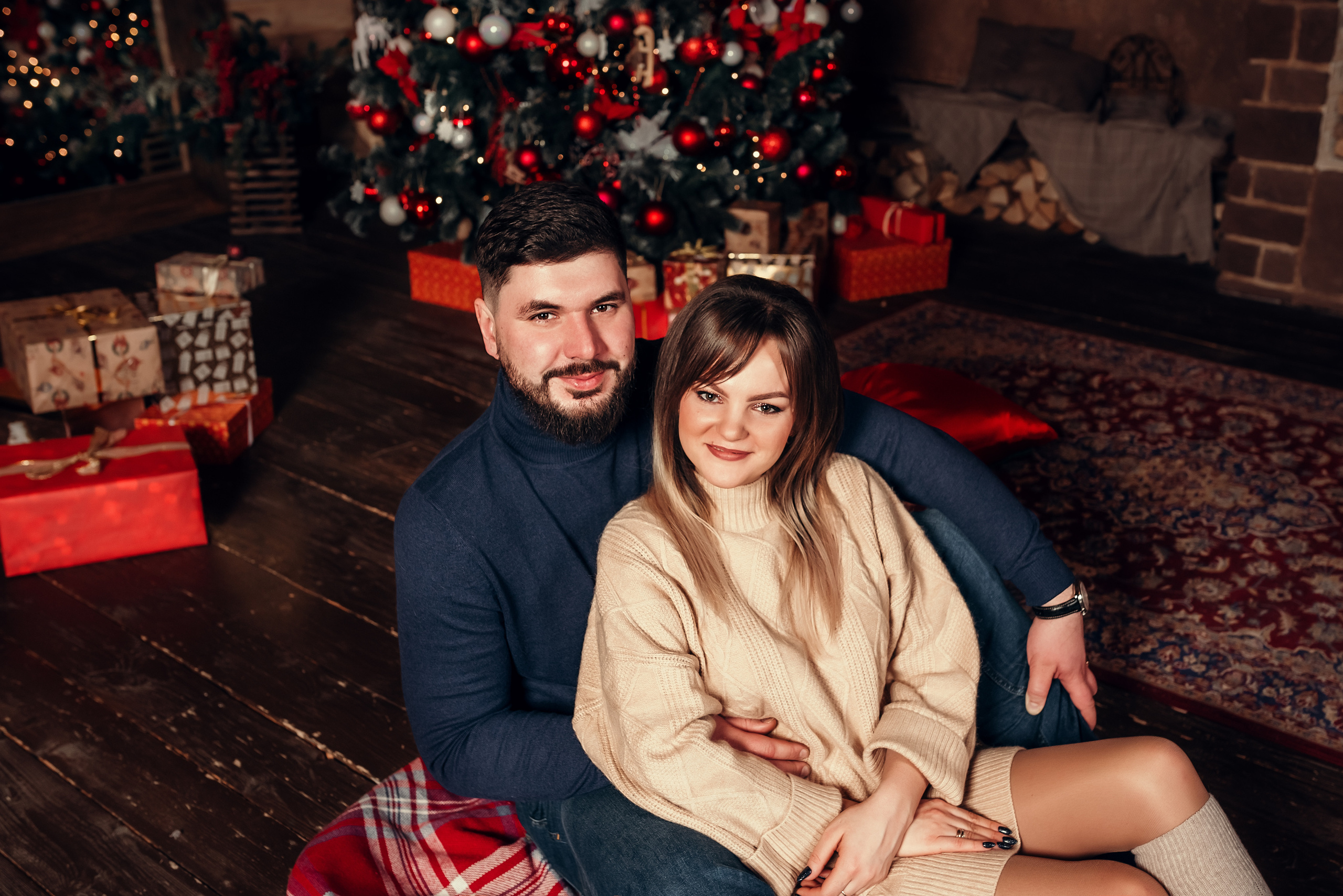 Новогодняя с котиком, студия Beverly Hills. Фотограф в Санкт- Петербурге Мария Золотарь