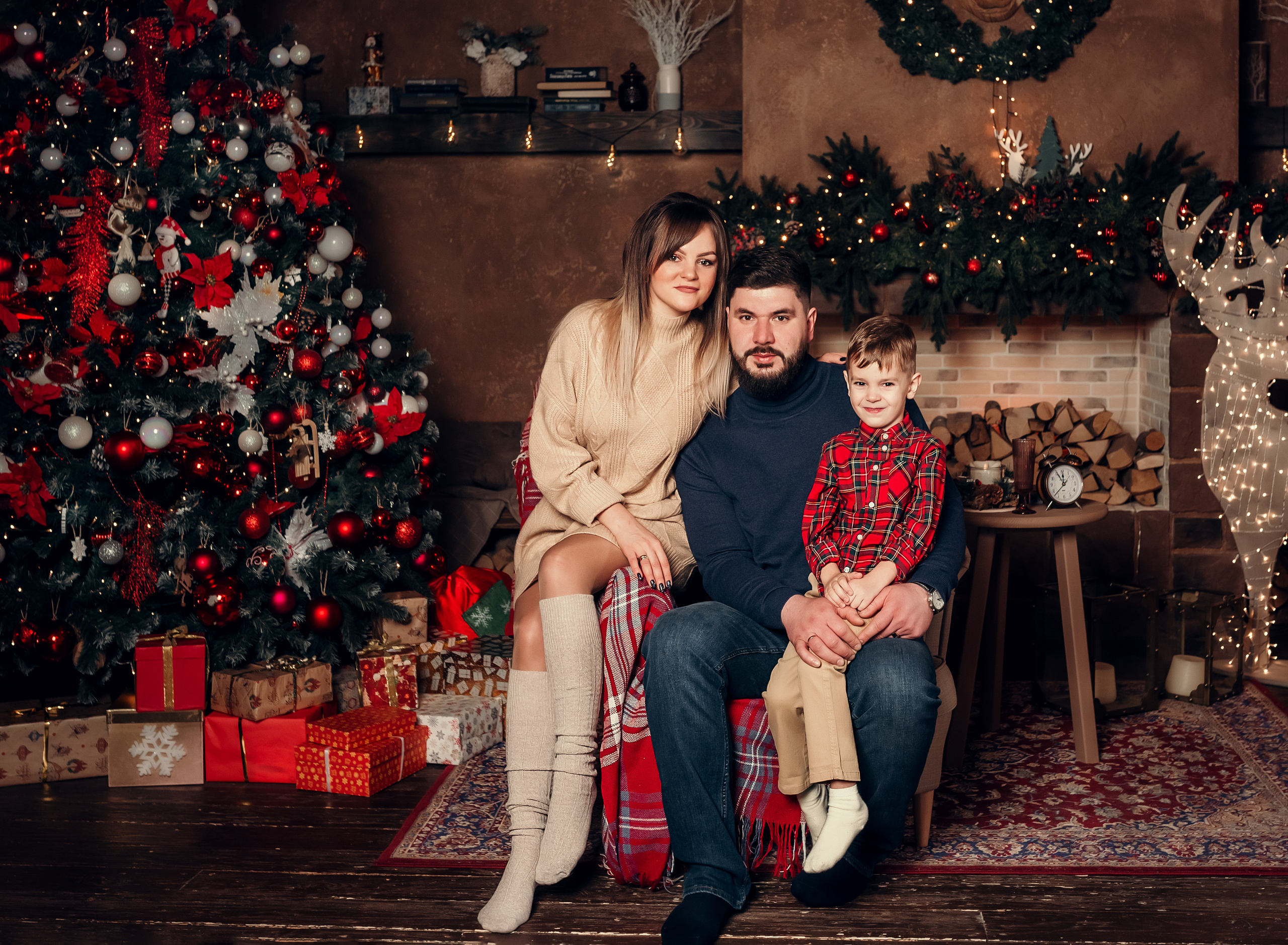 Новогодняя с котиком, студия Beverly Hills. Фотограф в Санкт- Петербурге Мария Золотарь