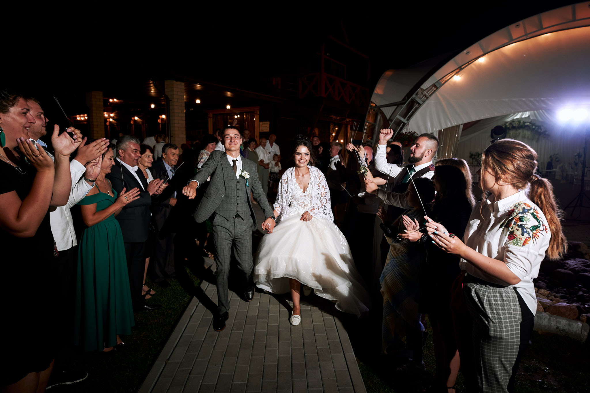 Вечерняя фотосессия на свадьбе