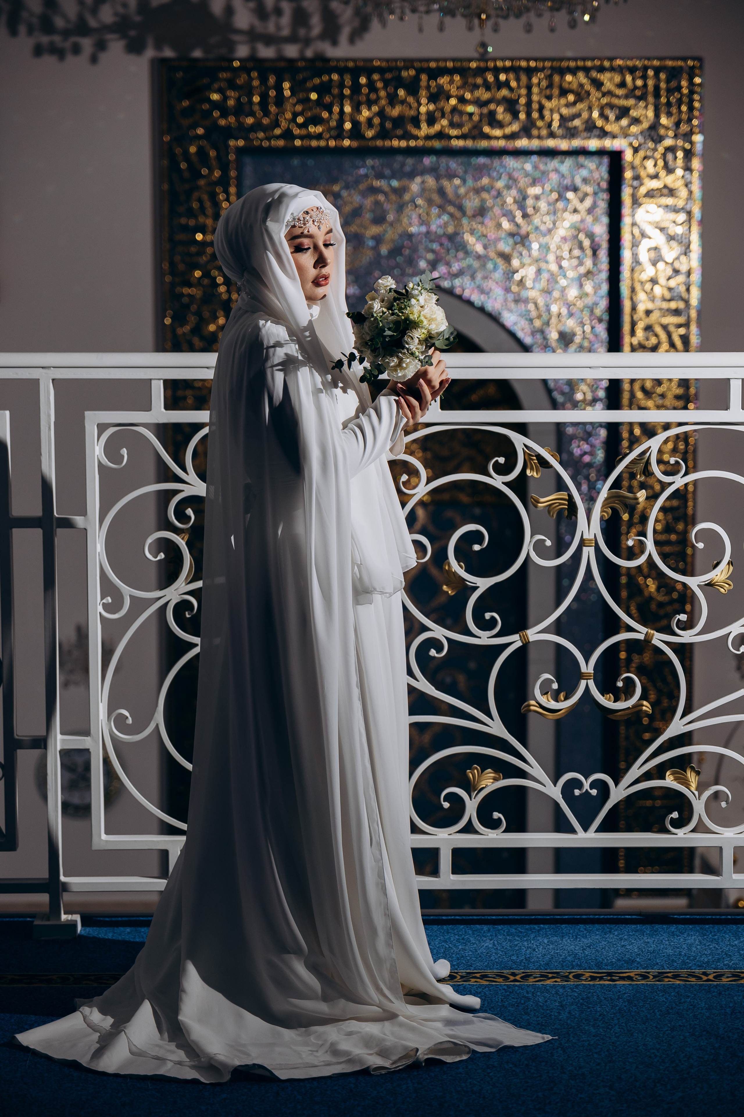 никах в мечети Иман Нуры,, фотосессия в мечети Иман Нуры, фотограф на никах в Казани Ranas4you, образ невесты на никах, завязывание платка Казань, платье на никах Казань