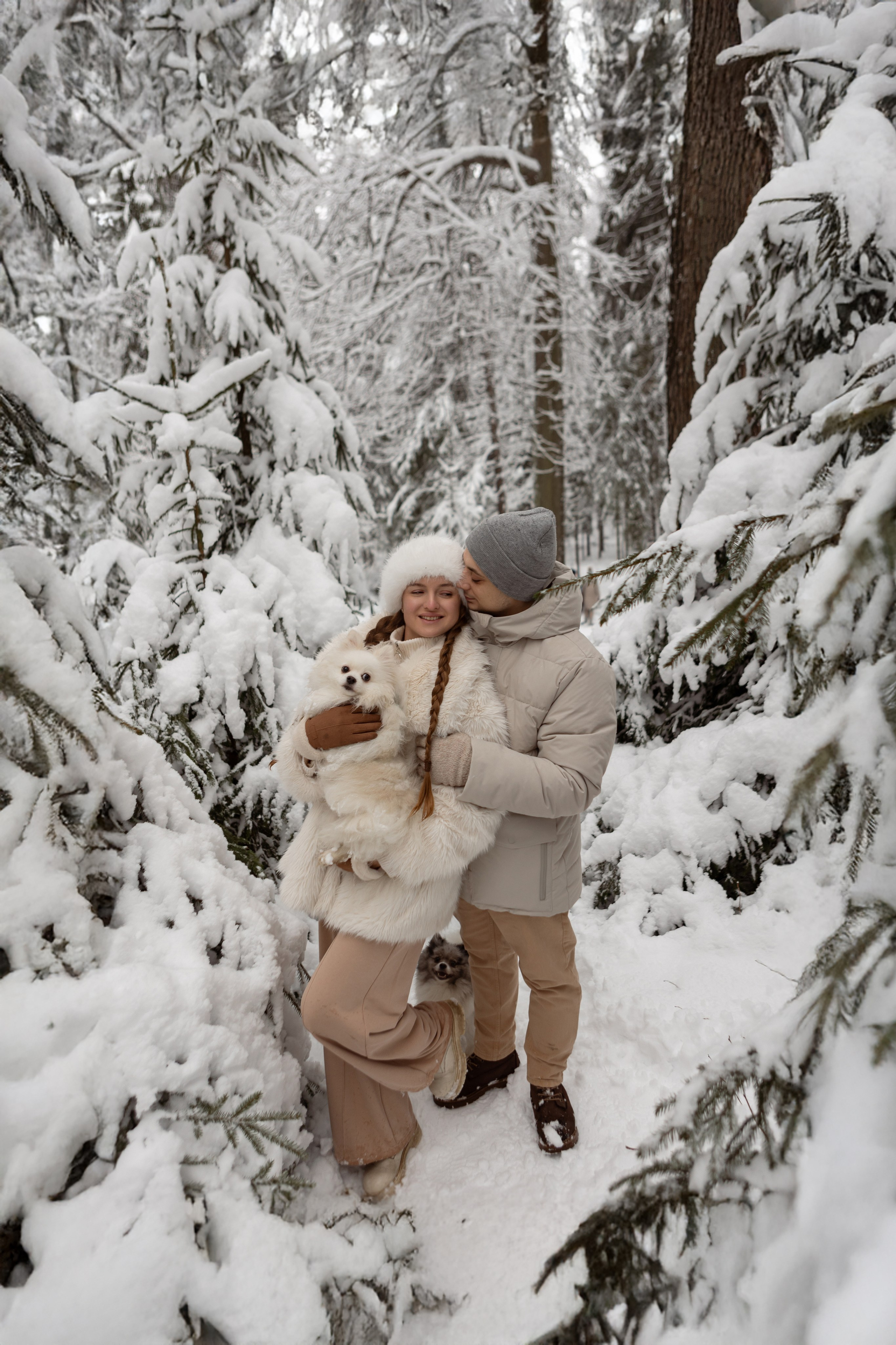 Новогодняя фотосессия с собачками в шуваловском парке. Свадебный фотограф в СПБ | Санкт-Петербурге Анастасия Рахимгулова