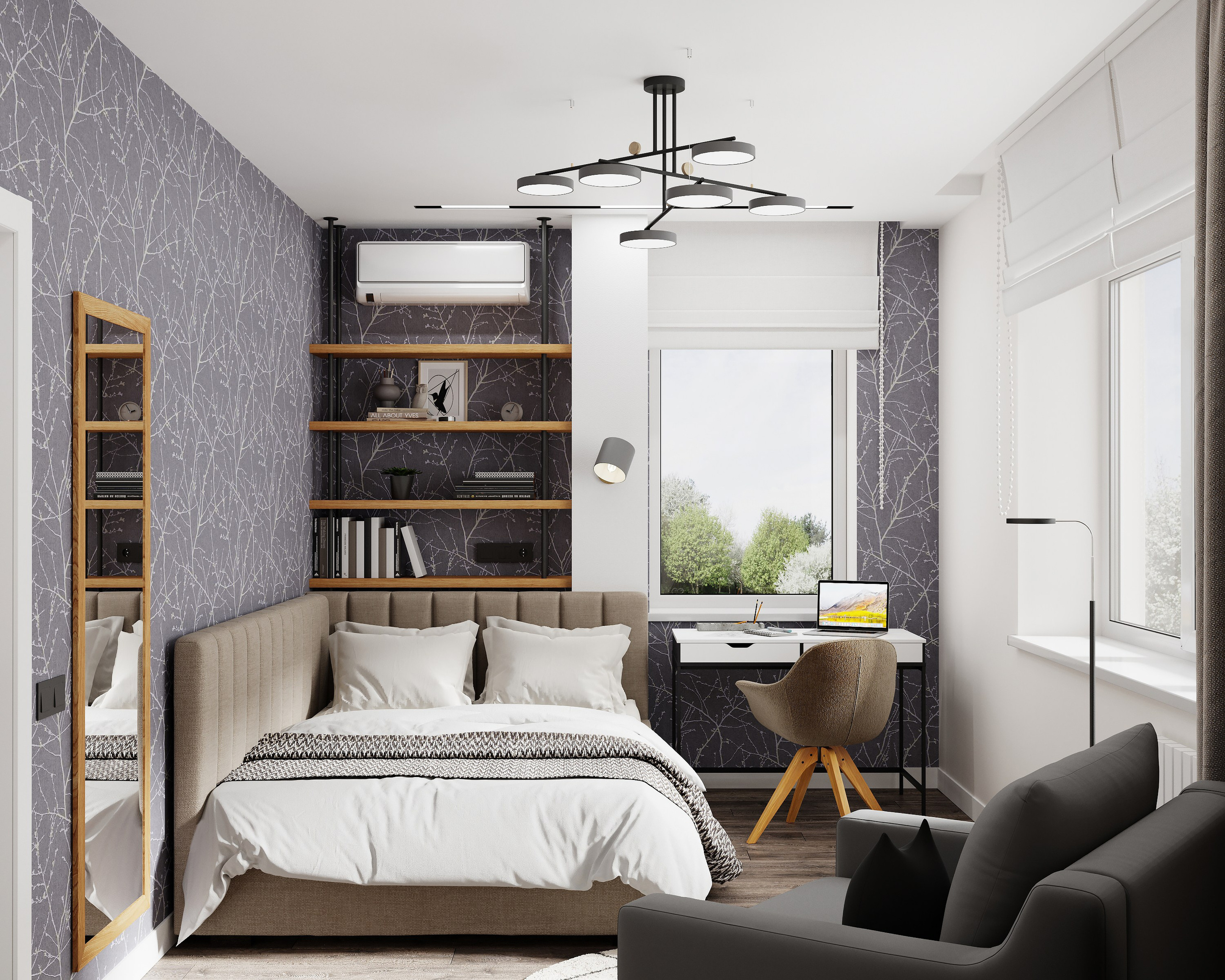 Визуализация спальных комнат 53 m². Заказать 3d визуализацию интерьеров — Дарья Веденёва