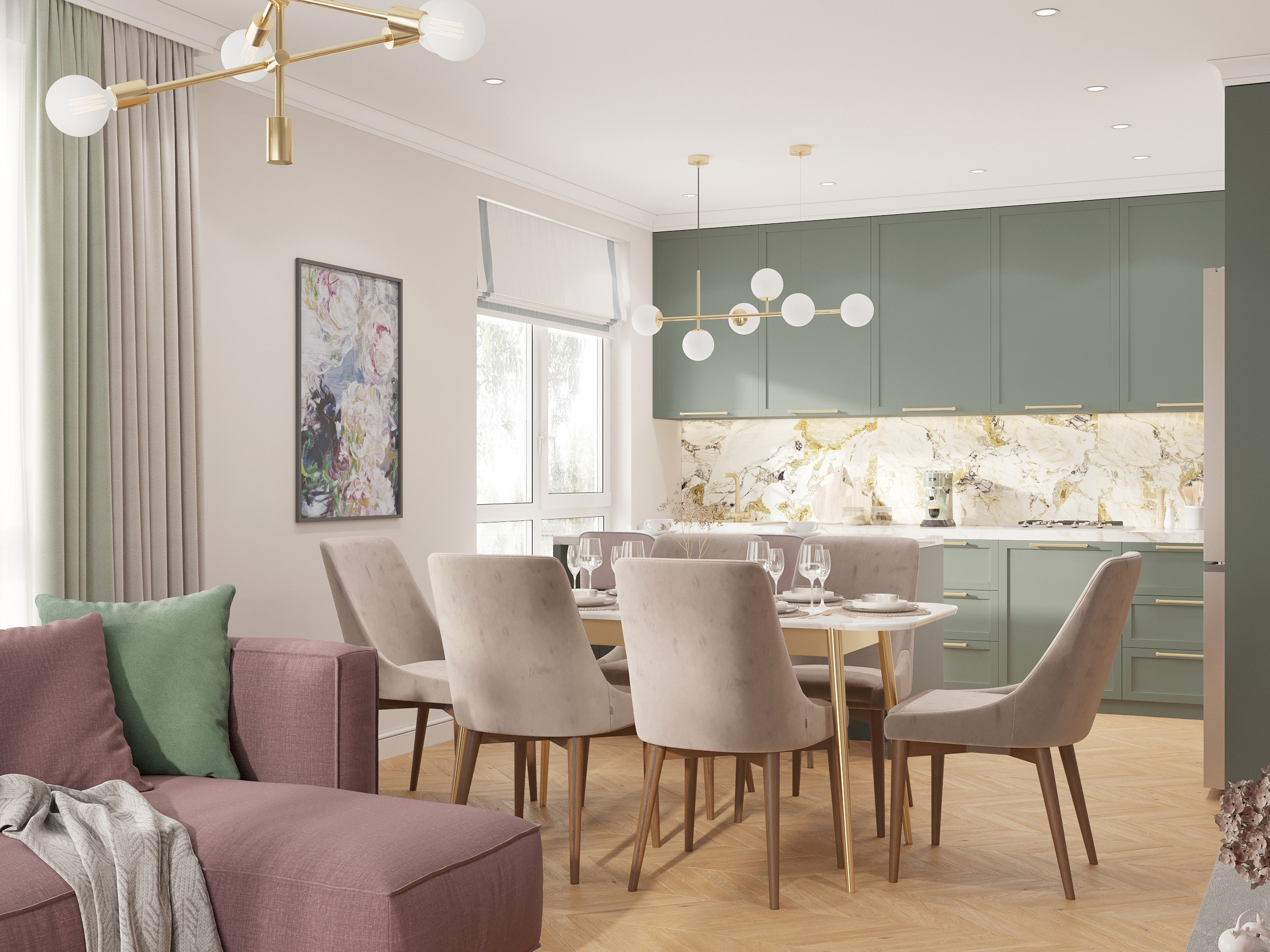 КУХНЯ-ГОСТИНАЯ В ЧАСТНОМ ДОМЕ. Руди Мария. Дизайнер интерьера