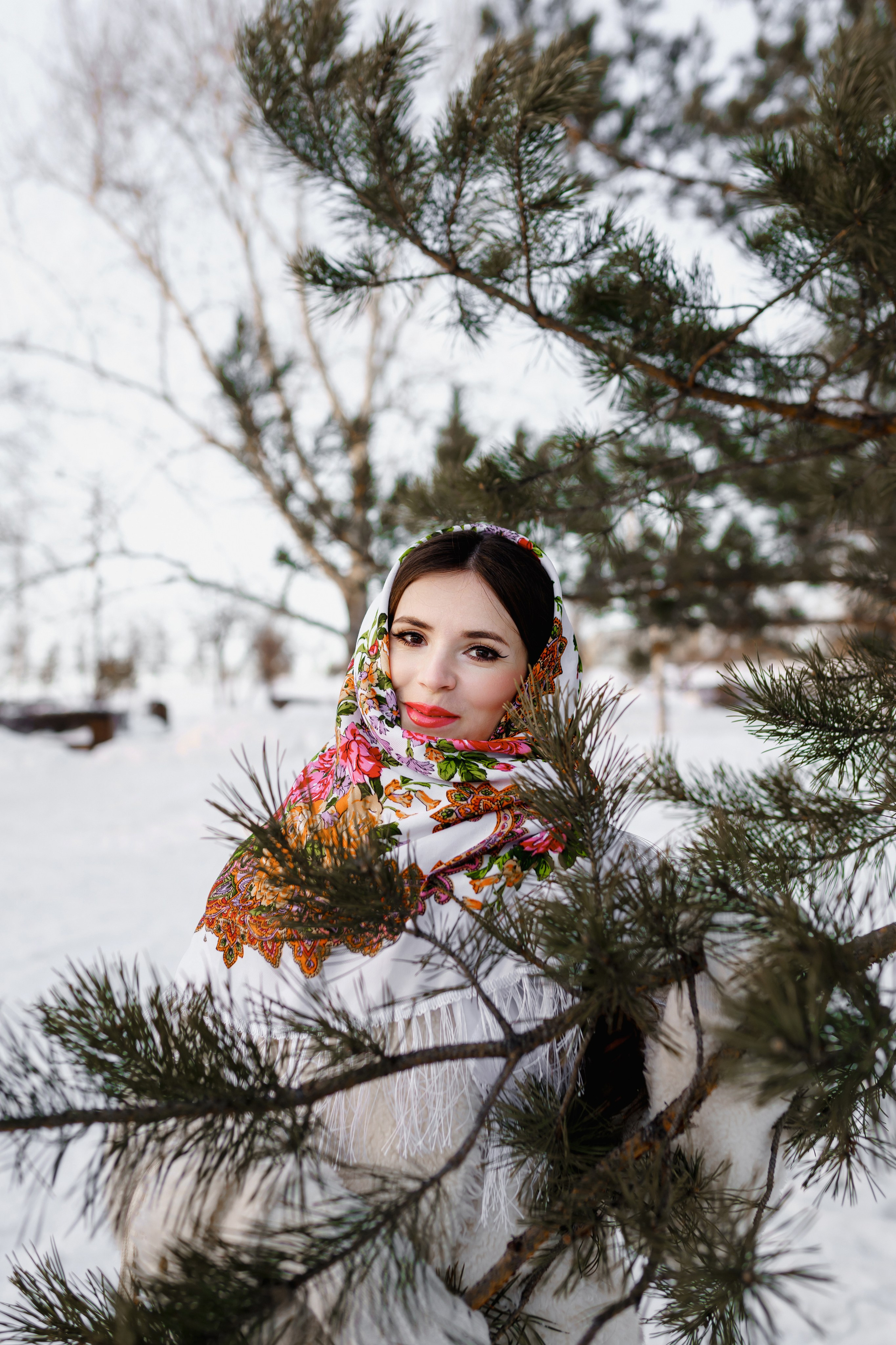 Зимняя фотосессия в русском стиле. Фотограф Ким Наталья в Красноярске