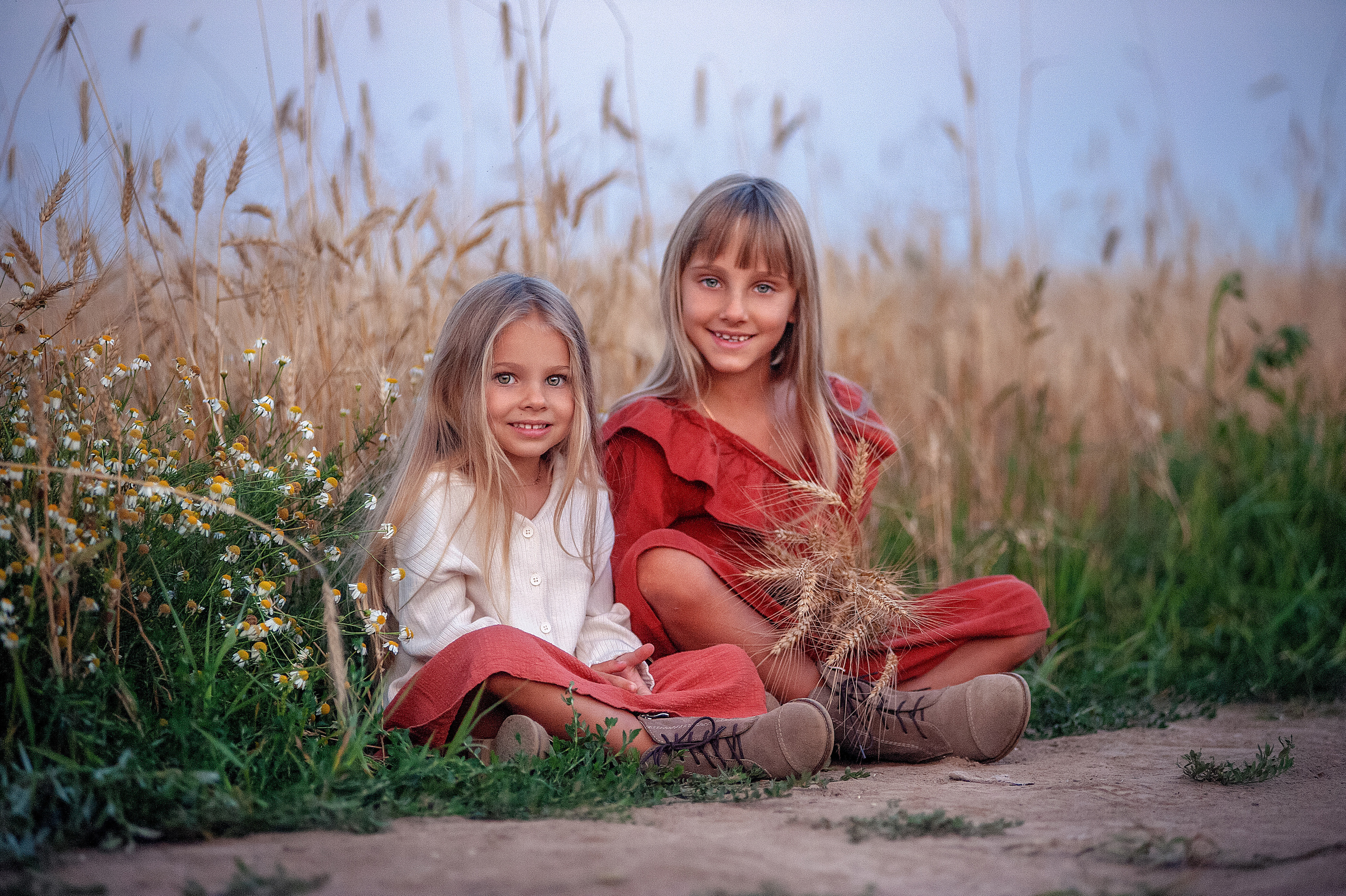 Семейная съемка в поле пшеницы. Семьи, дети, сады, школы. Фотограф Первенцева Елена. Москва