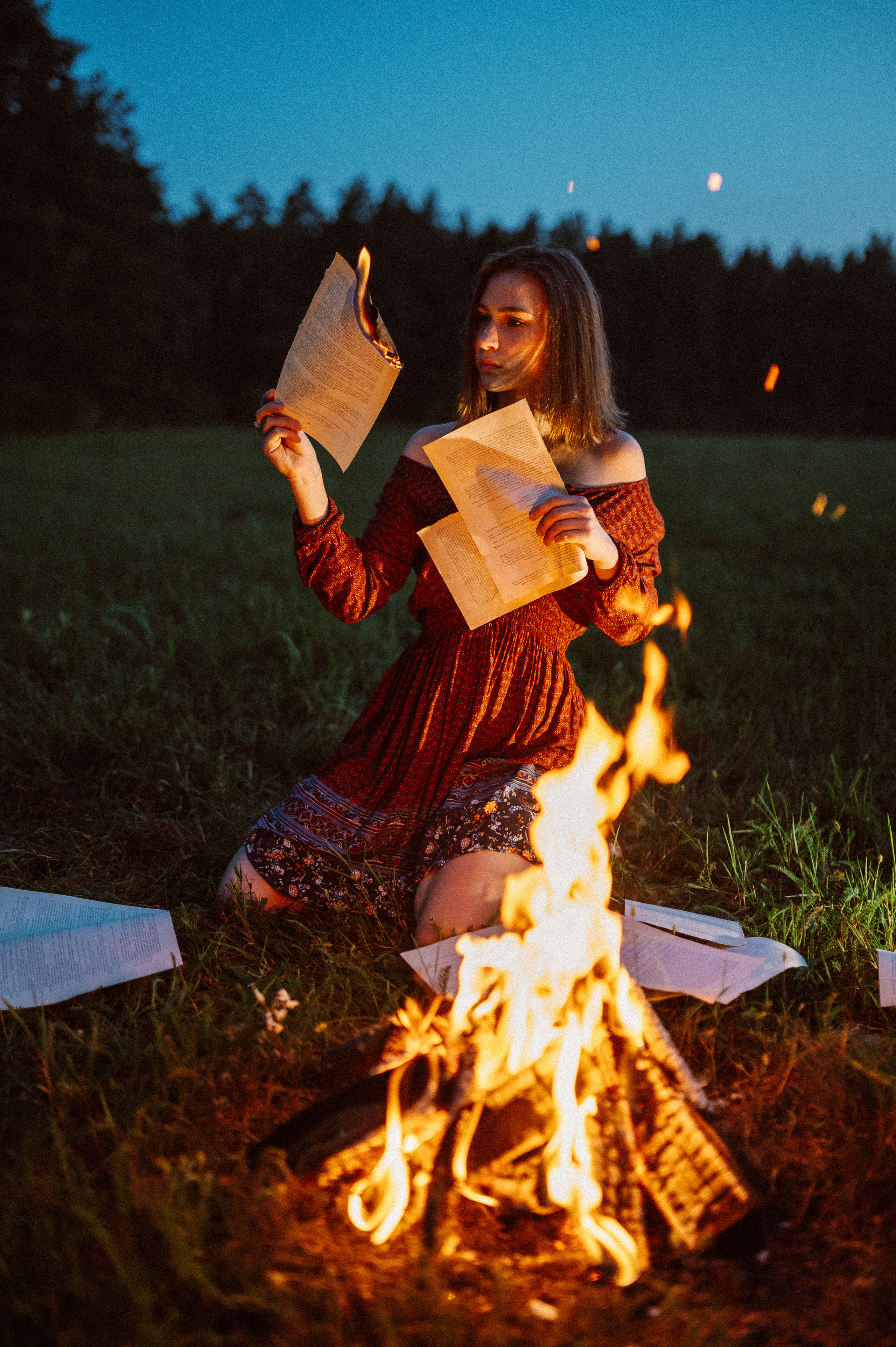 Фотосессия с огнем, Лина. Фотограф ПИТЕР СПБ Надежда Баранова