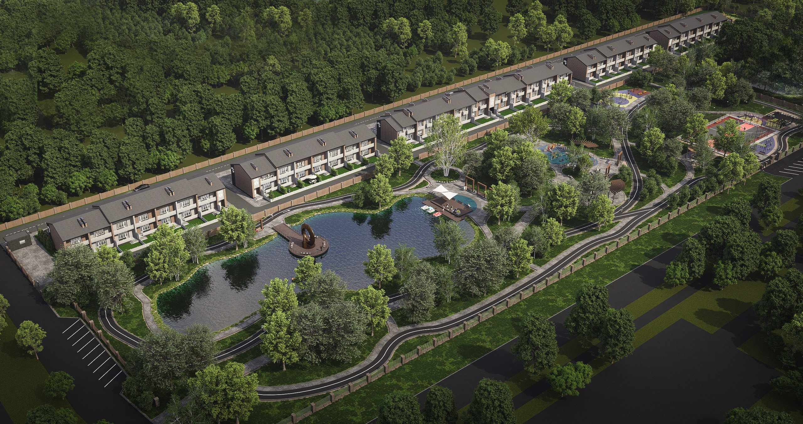 Ландшафтный дизайн поселка