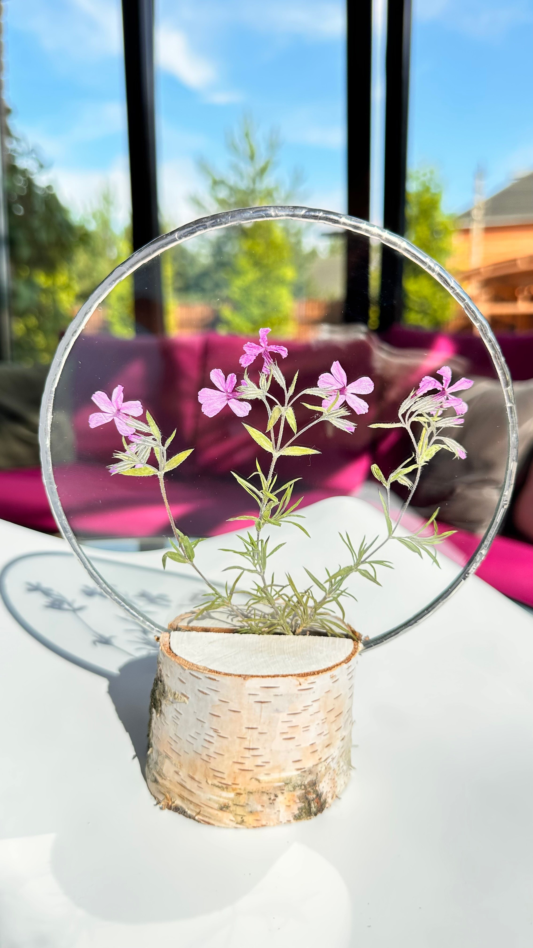 Гербарий в стекле с сухоцветами (витраж в технике тиффани в наличии и на заказ). Гербарий в стекле, интерьерные панно, витражи с сухоцветами в технике тиффани