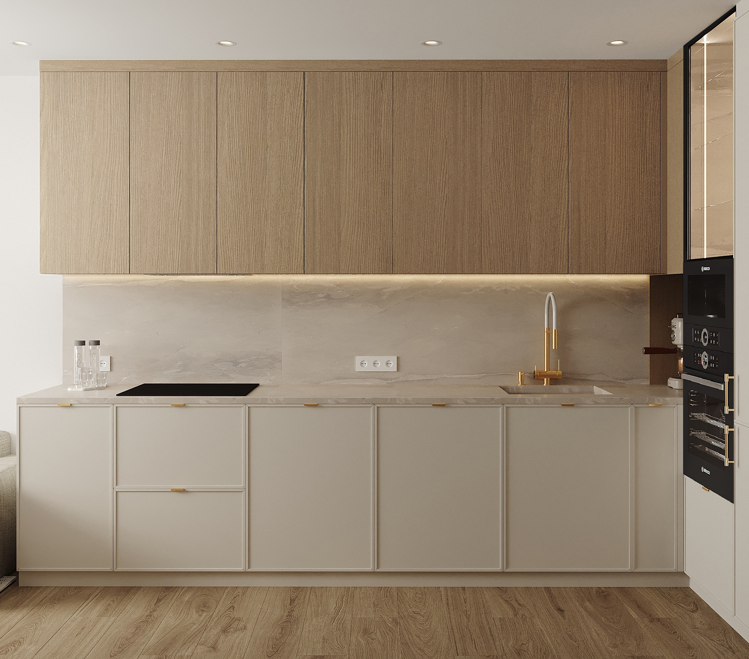 Современная квартира с элементами джапанди. Lina architector | Дизайн интерьера