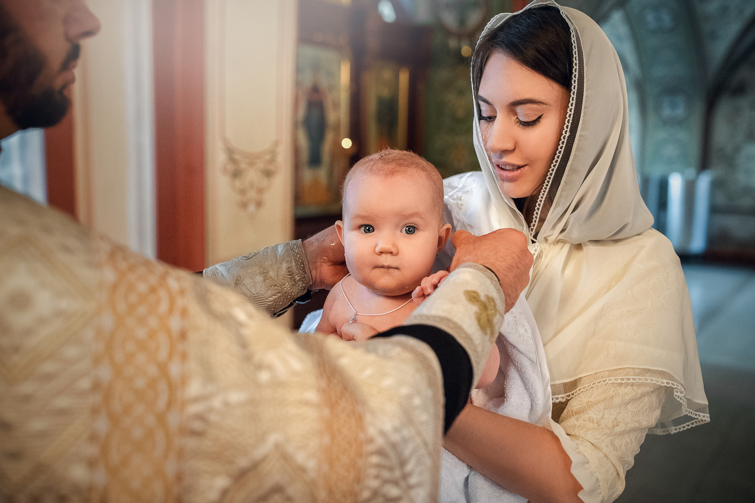 Крещение Серафима. Портретный фотограф, фотограф крещение Москва Ольга Parfoto