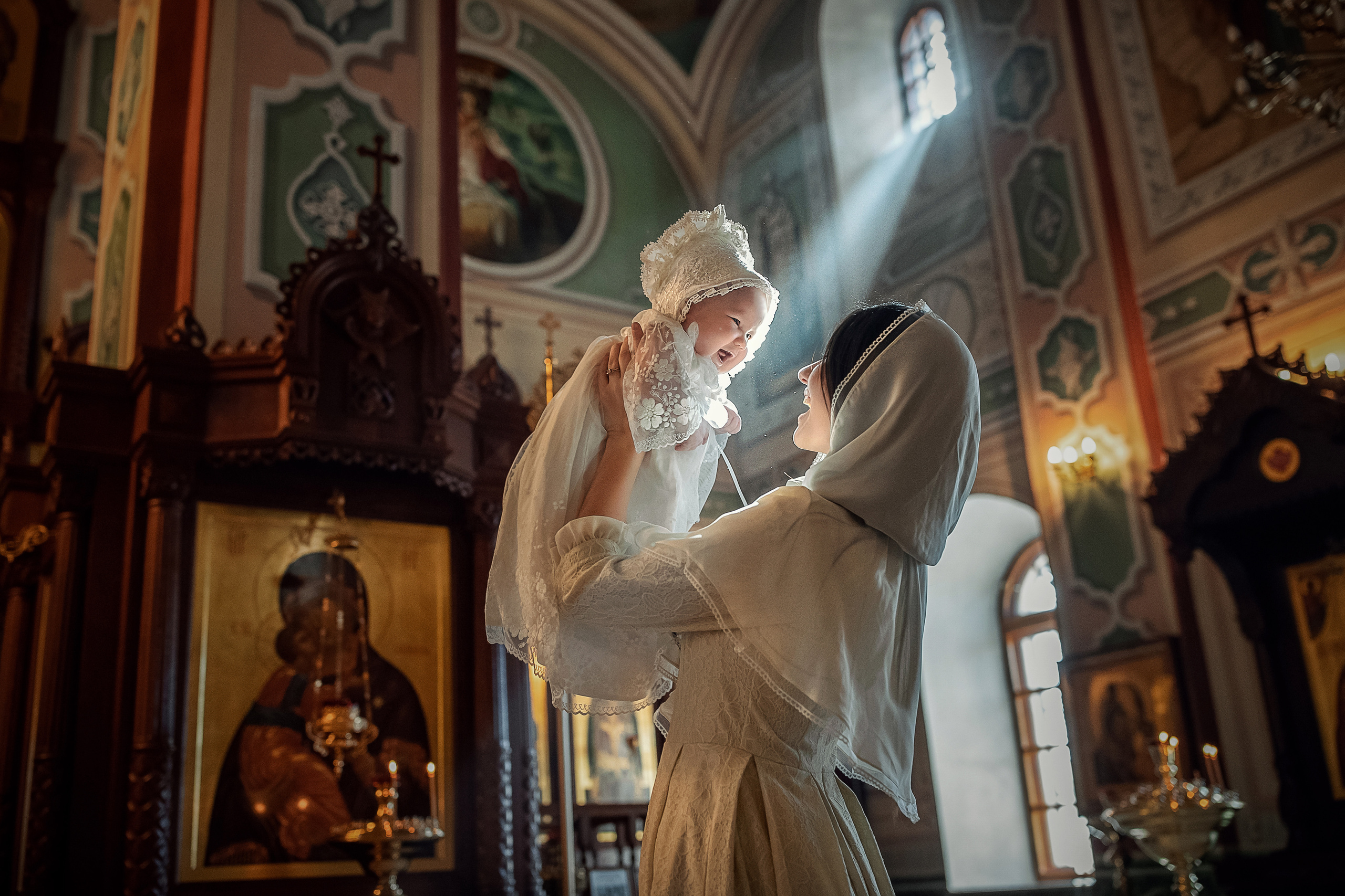 Крещение Серафима. Портретный фотограф, фотограф крещение Москва Ольга Parfoto