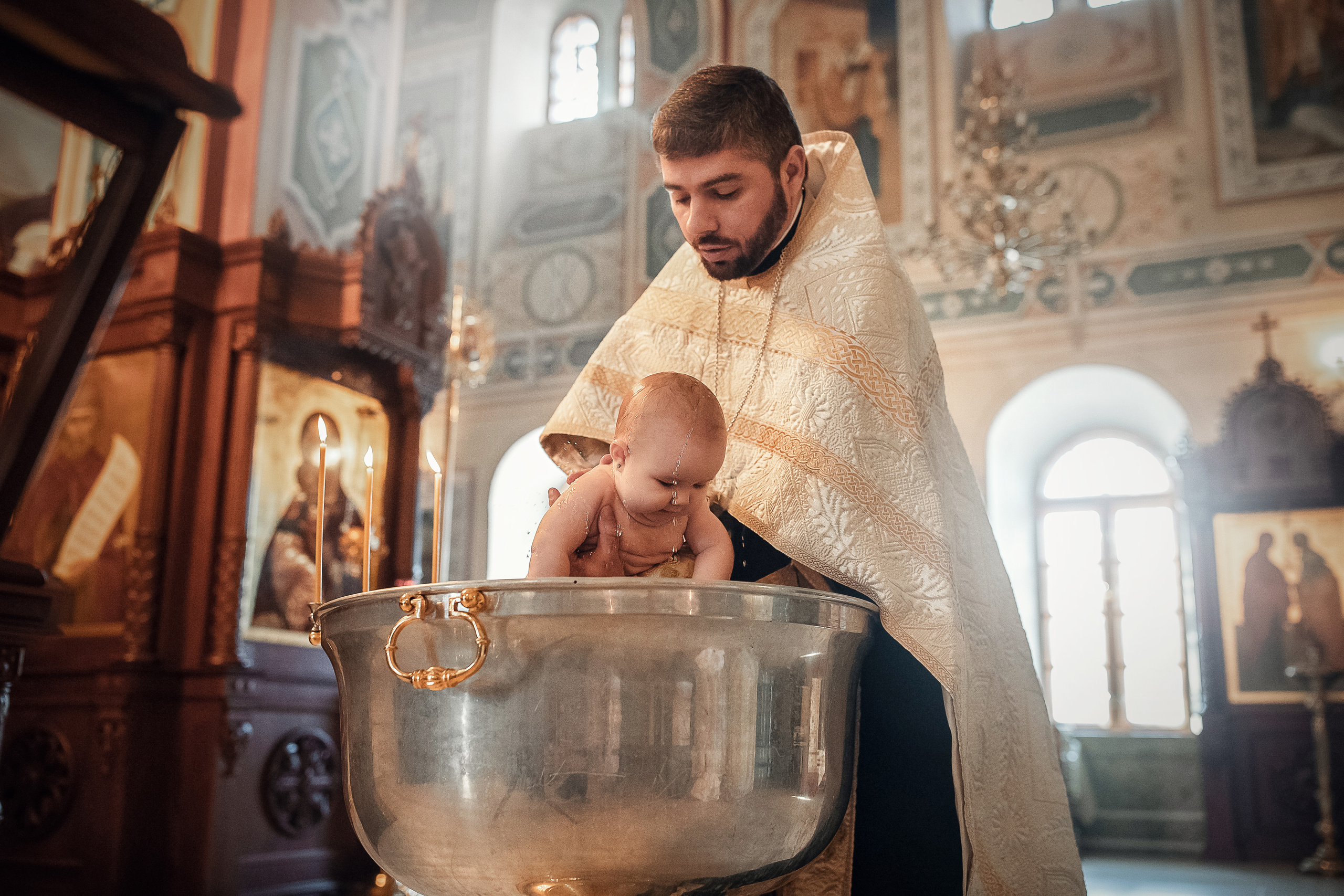 Крещение Серафима. Портретный фотограф, фотограф крещение Москва Ольга Parfoto