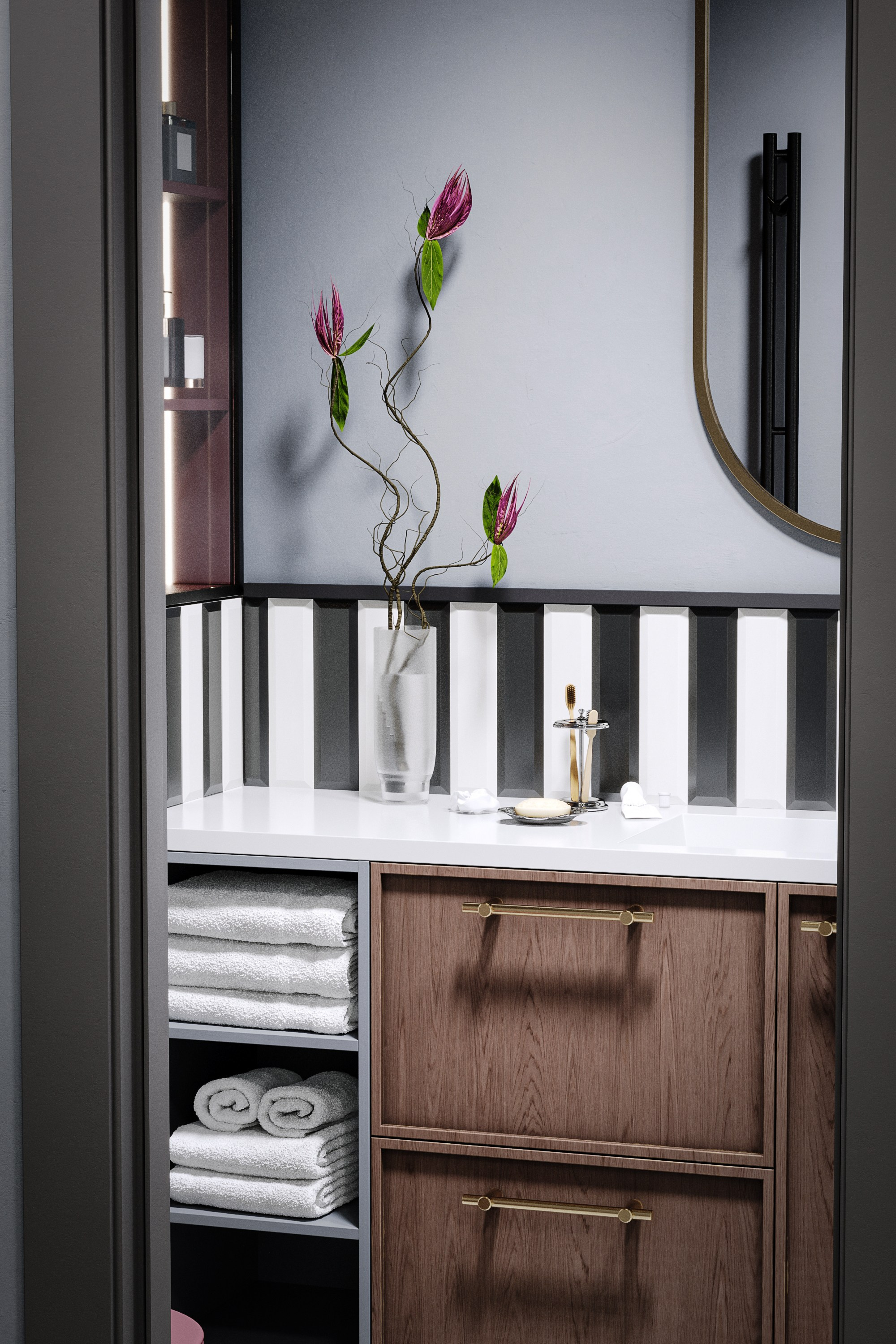 Яркая квартира. Stone Alina Интерьерная визуализация