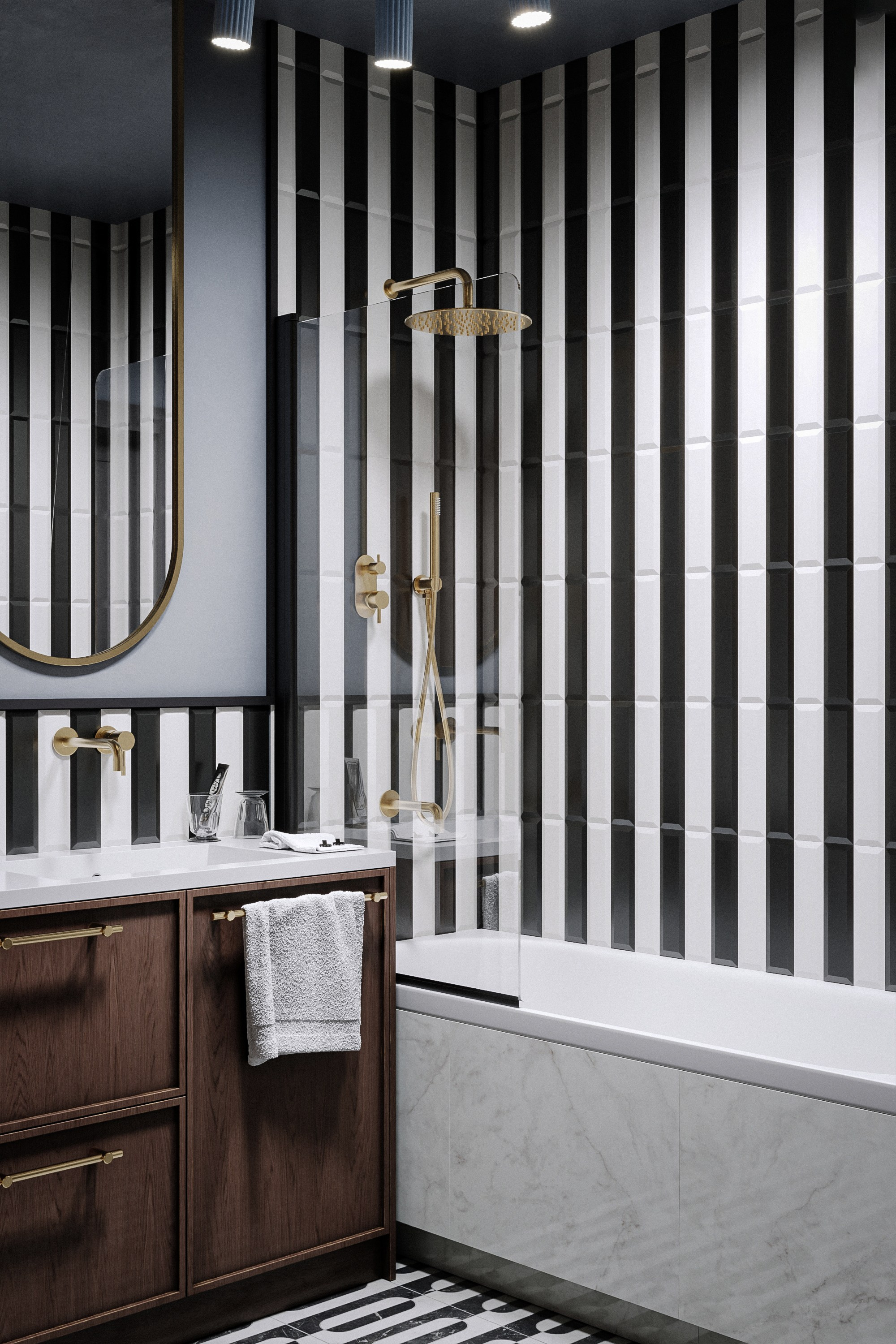 Яркая квартира. Stone Alina Интерьерная визуализация