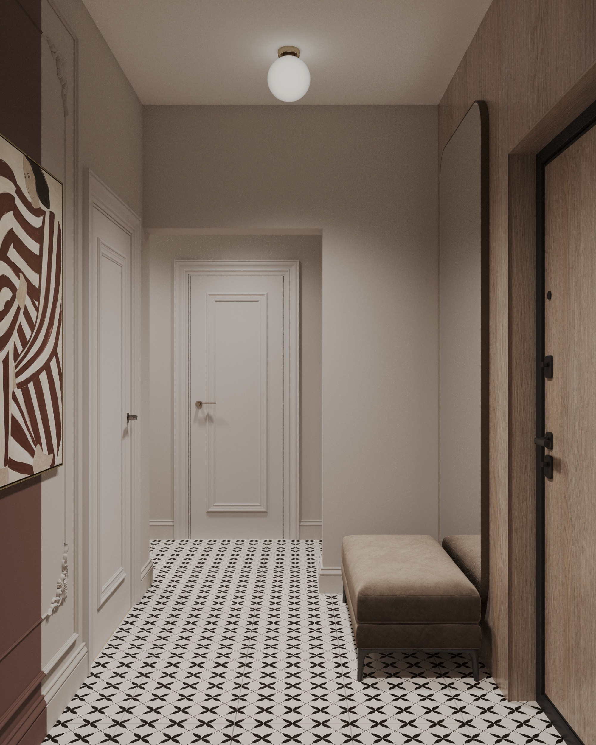 Дизайн-проект однокомнатной квартиры г. Санкт-Петербург. Дизайн интерьеров, 3D визуализации