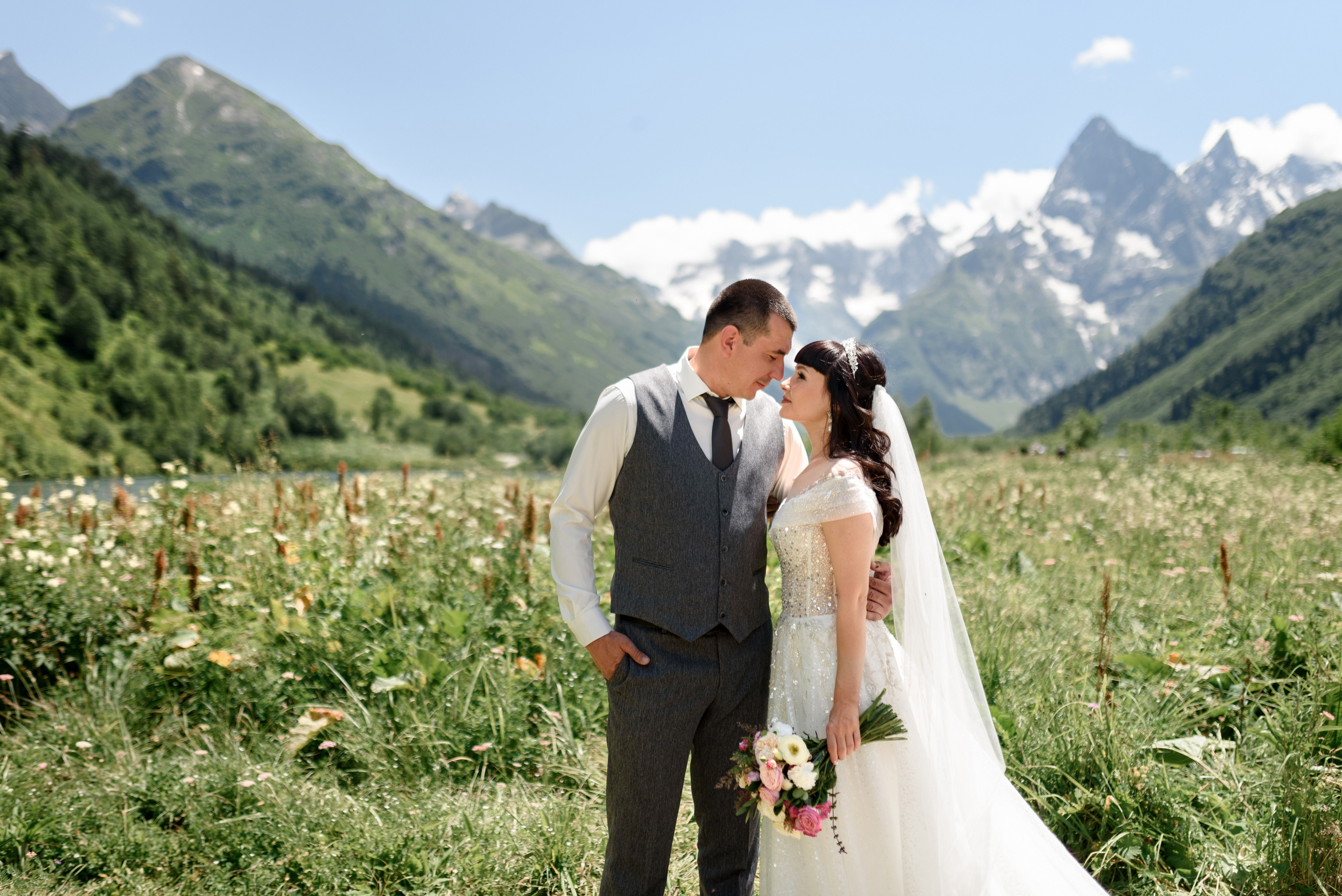 Свадьба Анжелики и Максима (Домбай). Свадебный и travel фотограф в Волгограде, Сочи, Домбае, Европе