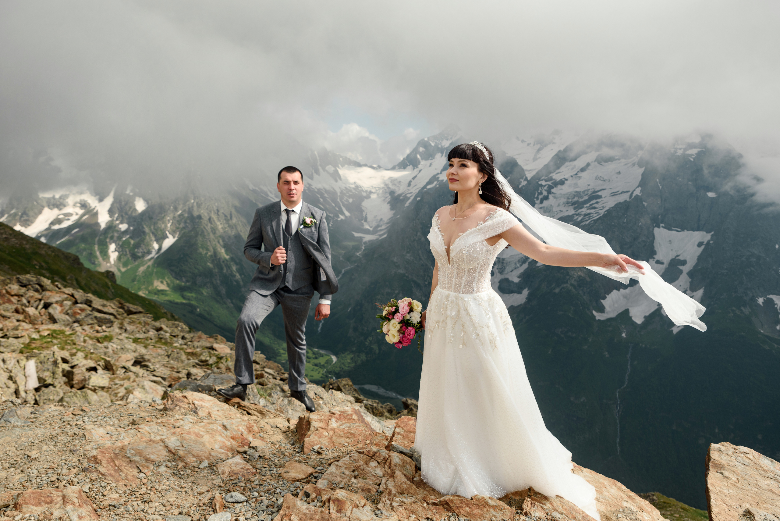 Свадьба Анжелики и Максима (Домбай). Свадебный и travel фотограф в Волгограде, Сочи, Домбае, Европе
