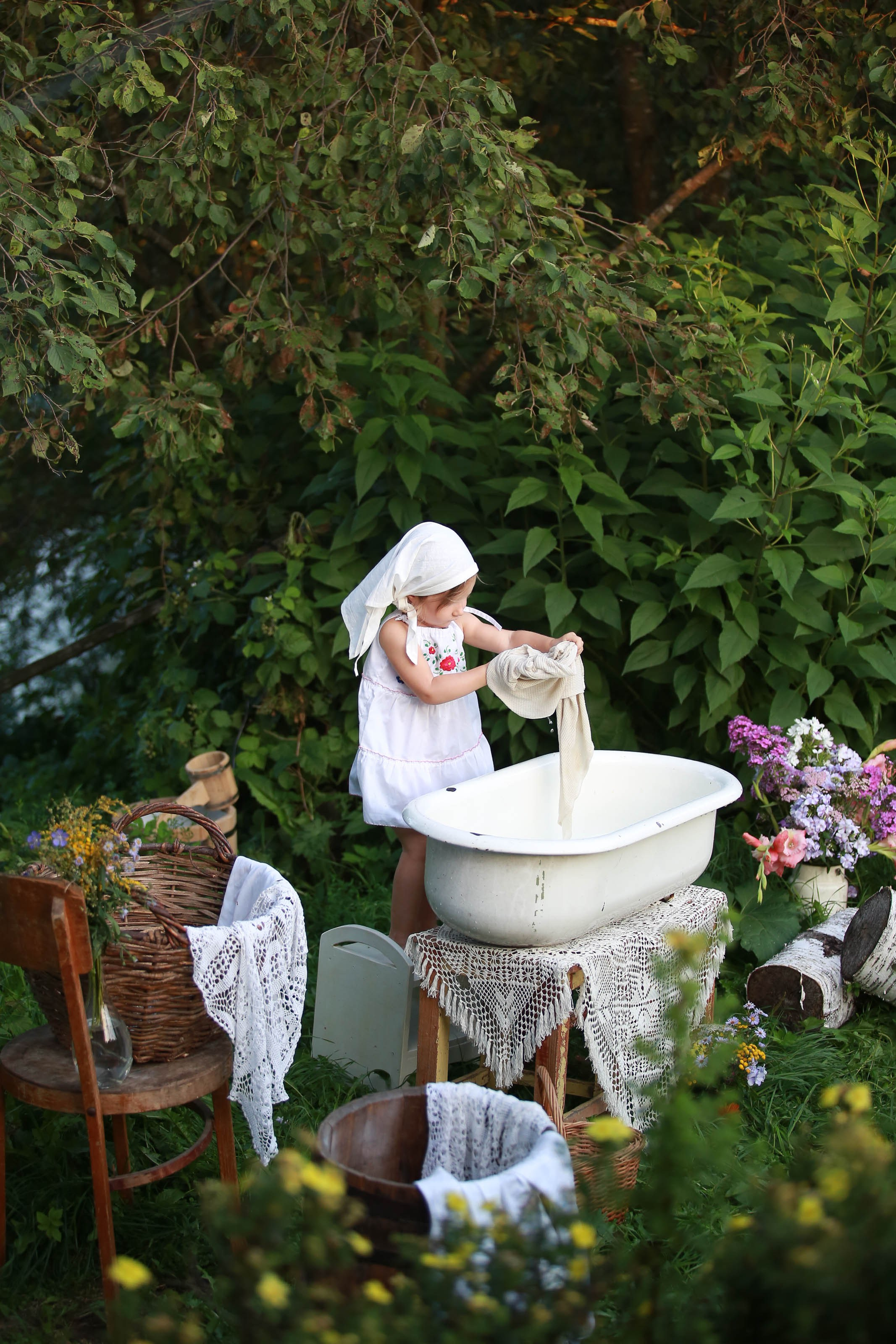 Проект «Ретро стирка на реке». Семейный и детский фотограф в Москве Мария Быкова