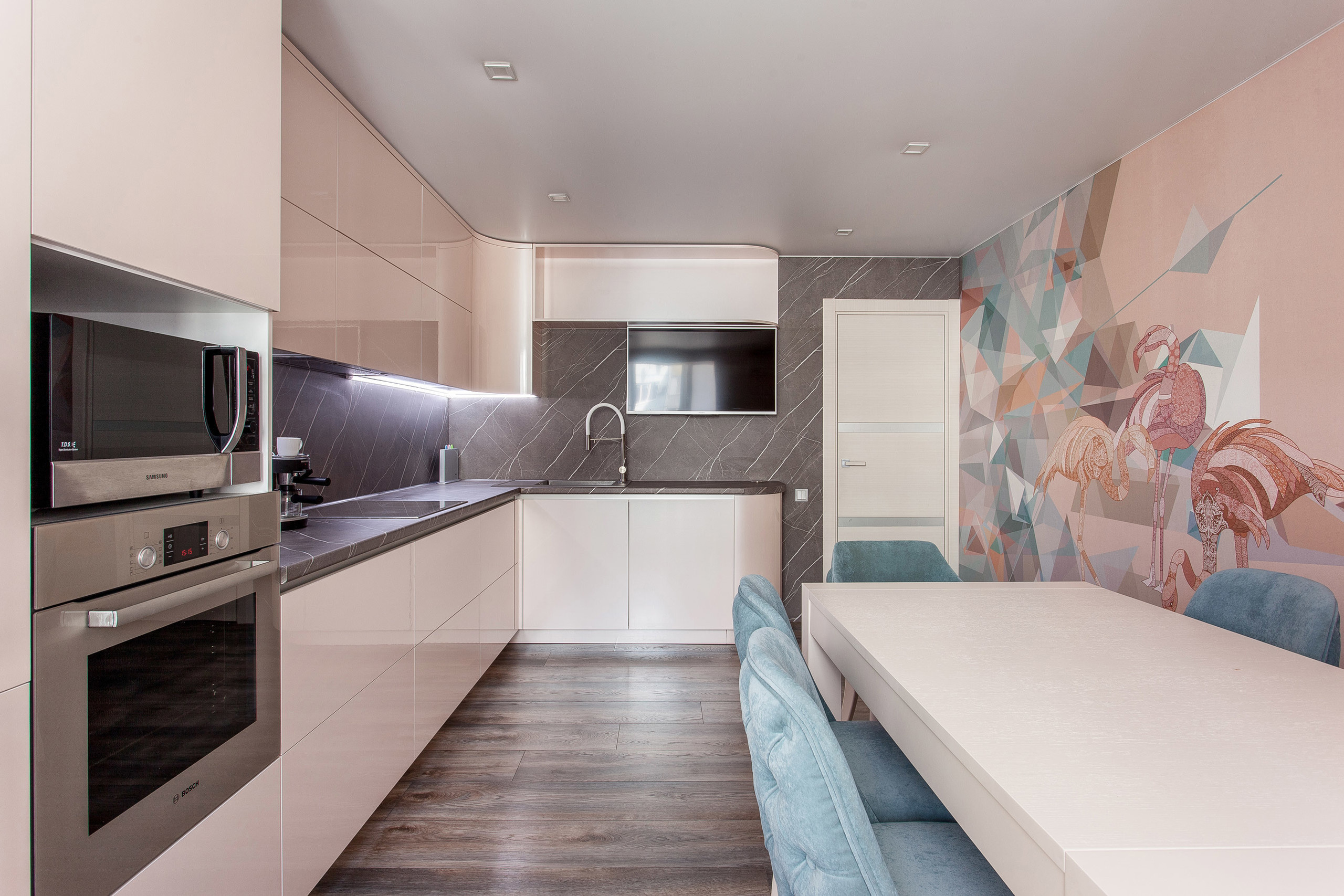 Фотосъемка Нежной кухни для портфолио студии мебели. Интерьерный фотограф Краснодар: профессионально по доступным ценам