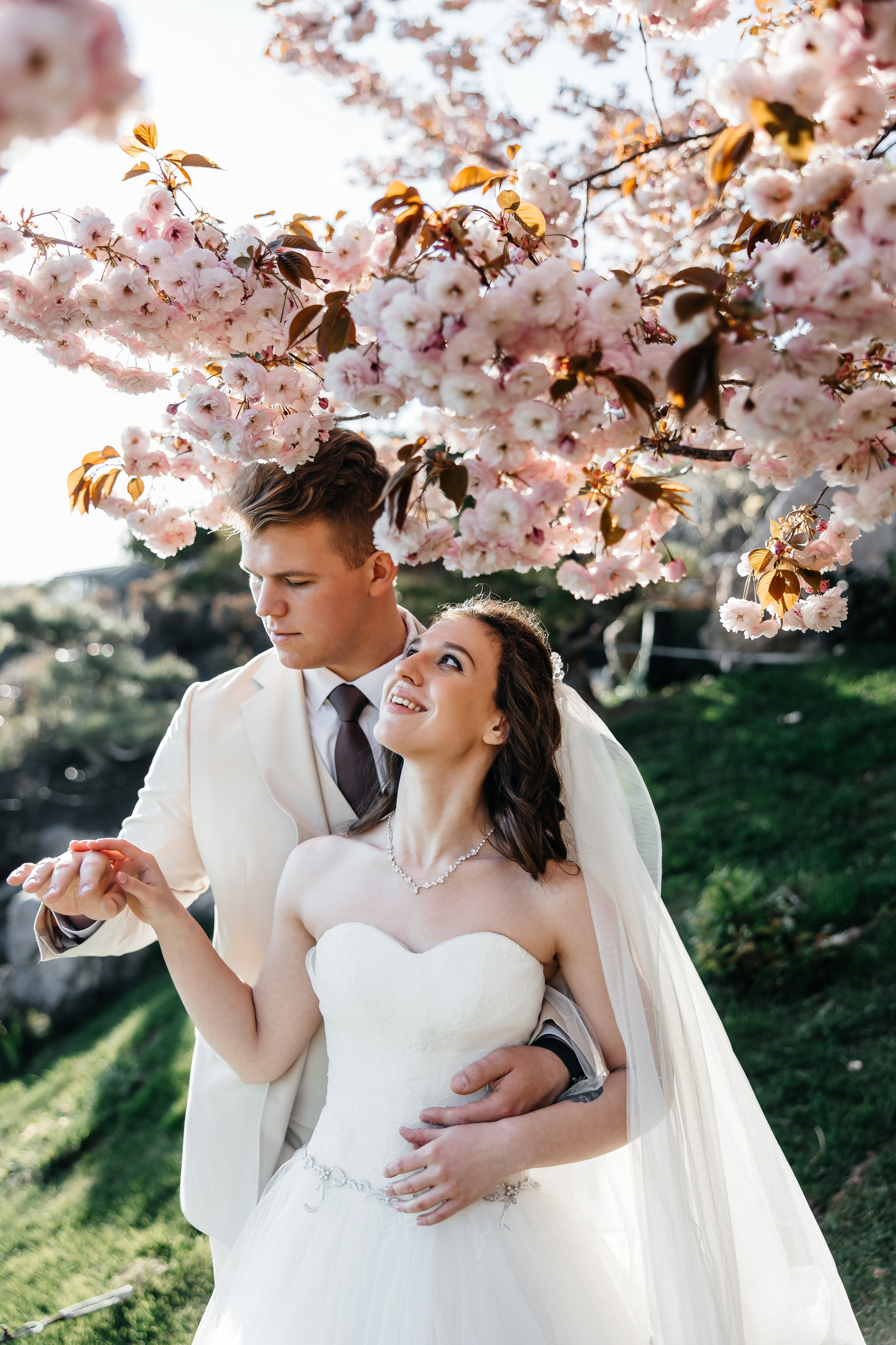 Сакура в Японском саду. Анонс свадьбы для Никиты и Марины. Свадебный фотограф в Крыму и Севастополе Ольга Баскакова