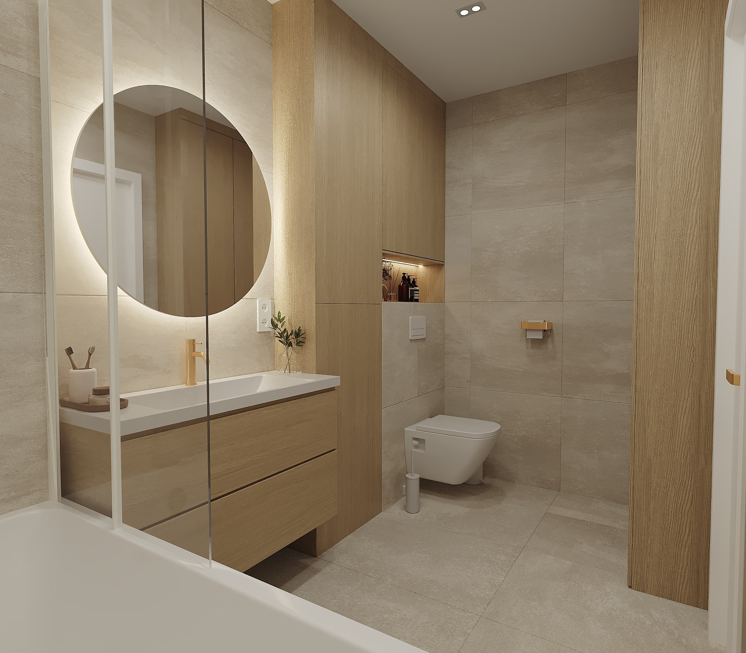 Современная квартира с элементами джапанди. Lina architector | Дизайн интерьера