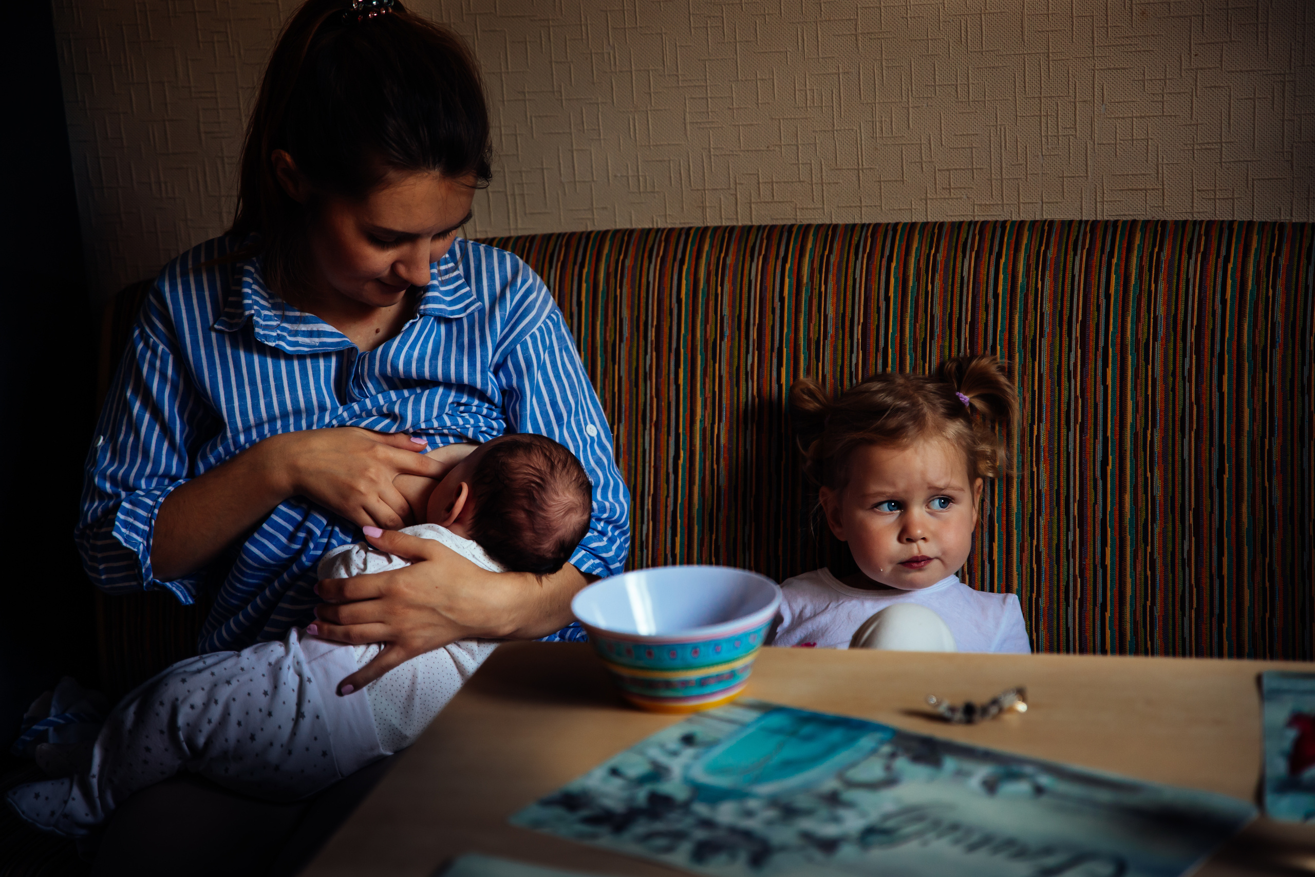 Юля, Вероника и маленький Артем (2 мес.). Детский и семейный фотограф в Москве Алёна Шестунова