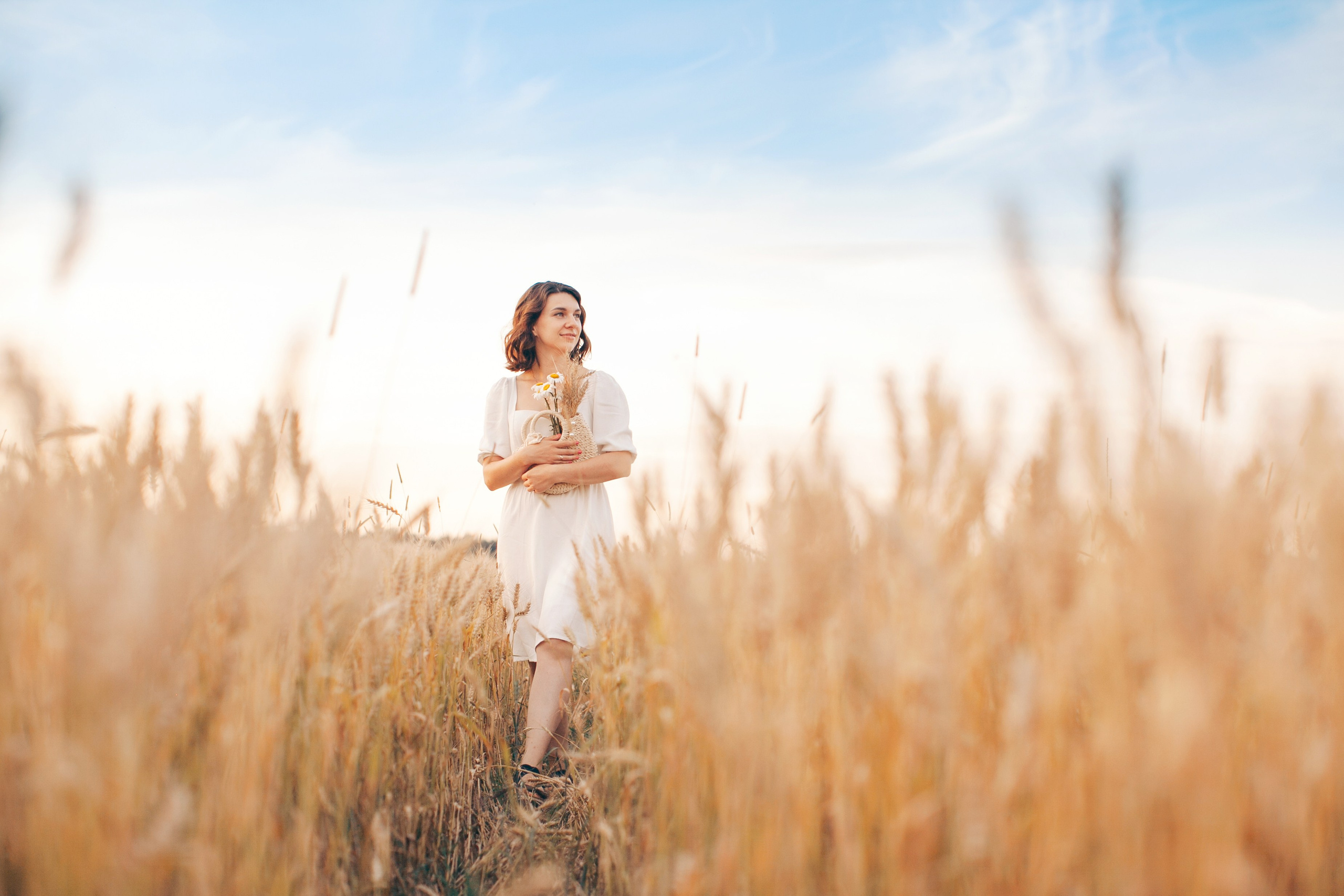Семейная фотосессия в поле на закате. Фотограф Ольга Ефремова