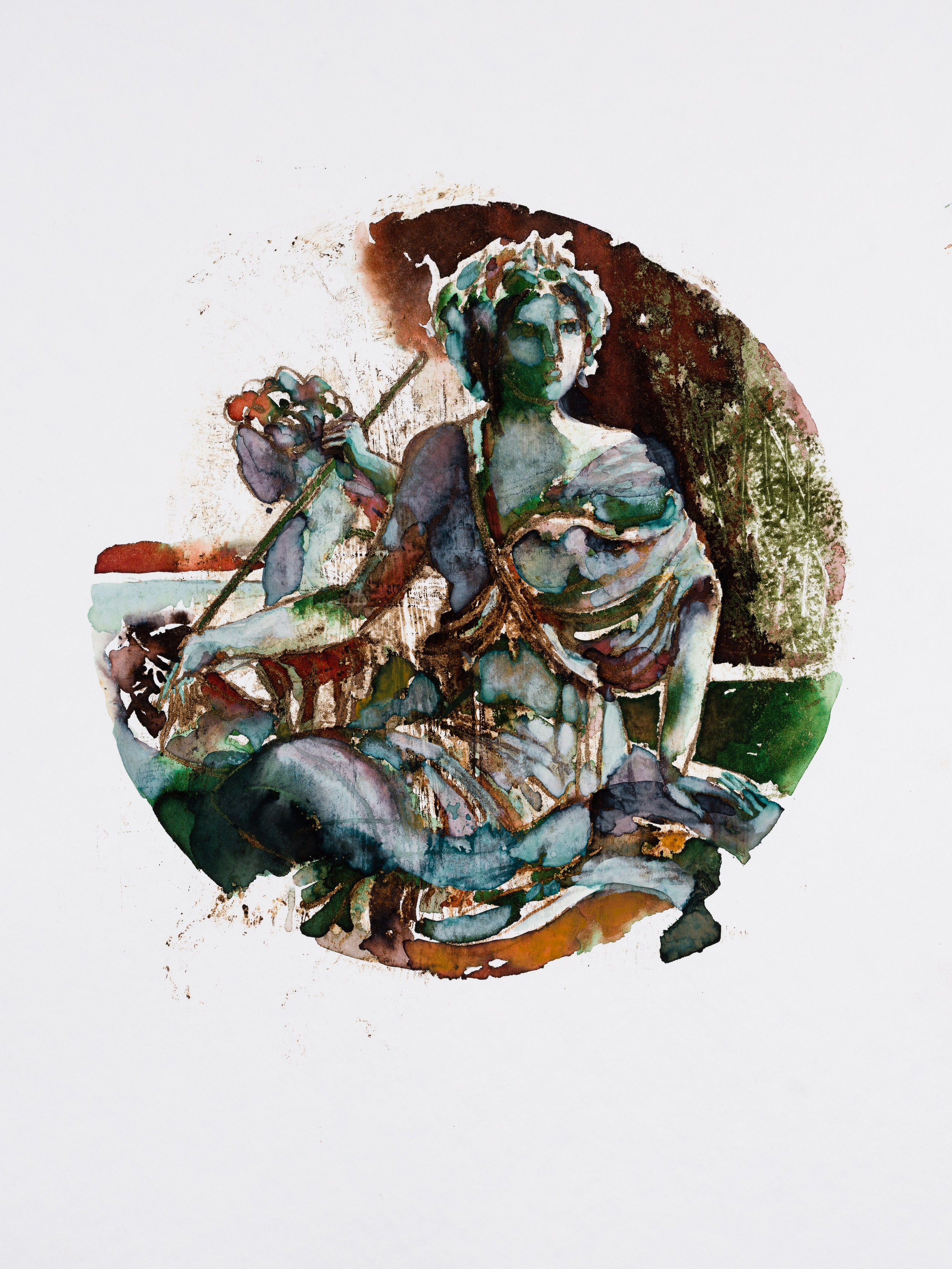 «Версаль. Парк II» - художник Лариса Блохина (бумага, смешанная техника, 40x30 см, 2026)