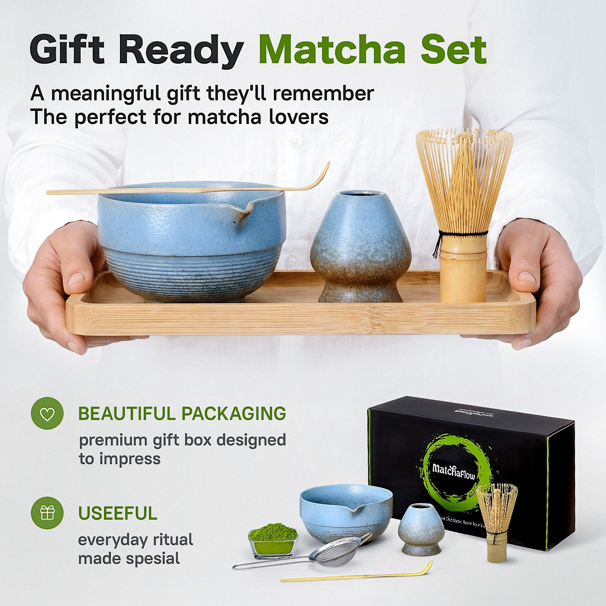 Matcha set. Дизайн карточек товара для Wildberries, Ozon, Amazon
