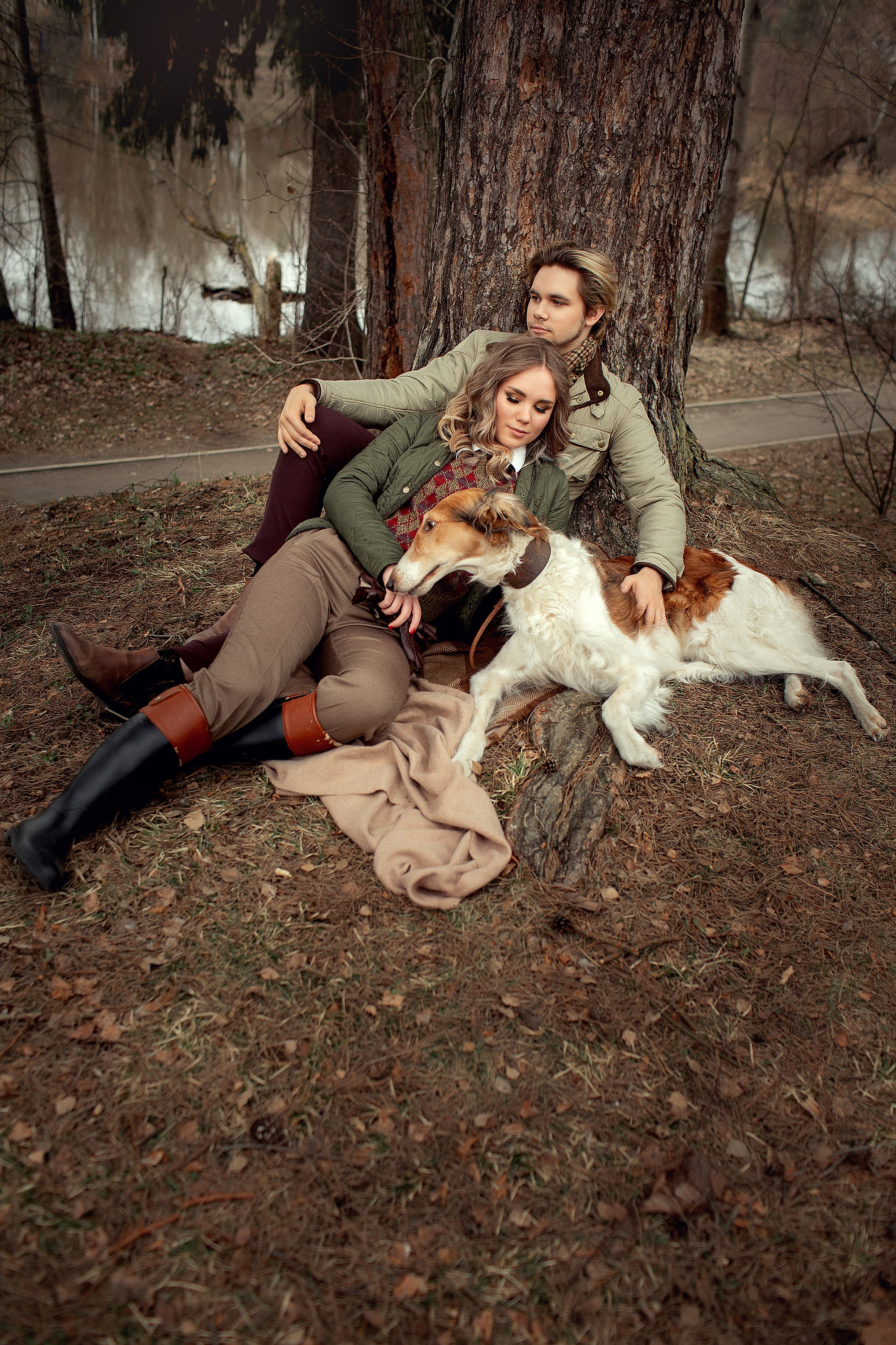 Семейная Фотосессия с русскими борзыми. Семейный фотограф Татьяна Надеждина | Москва, Московская область, Ярославль