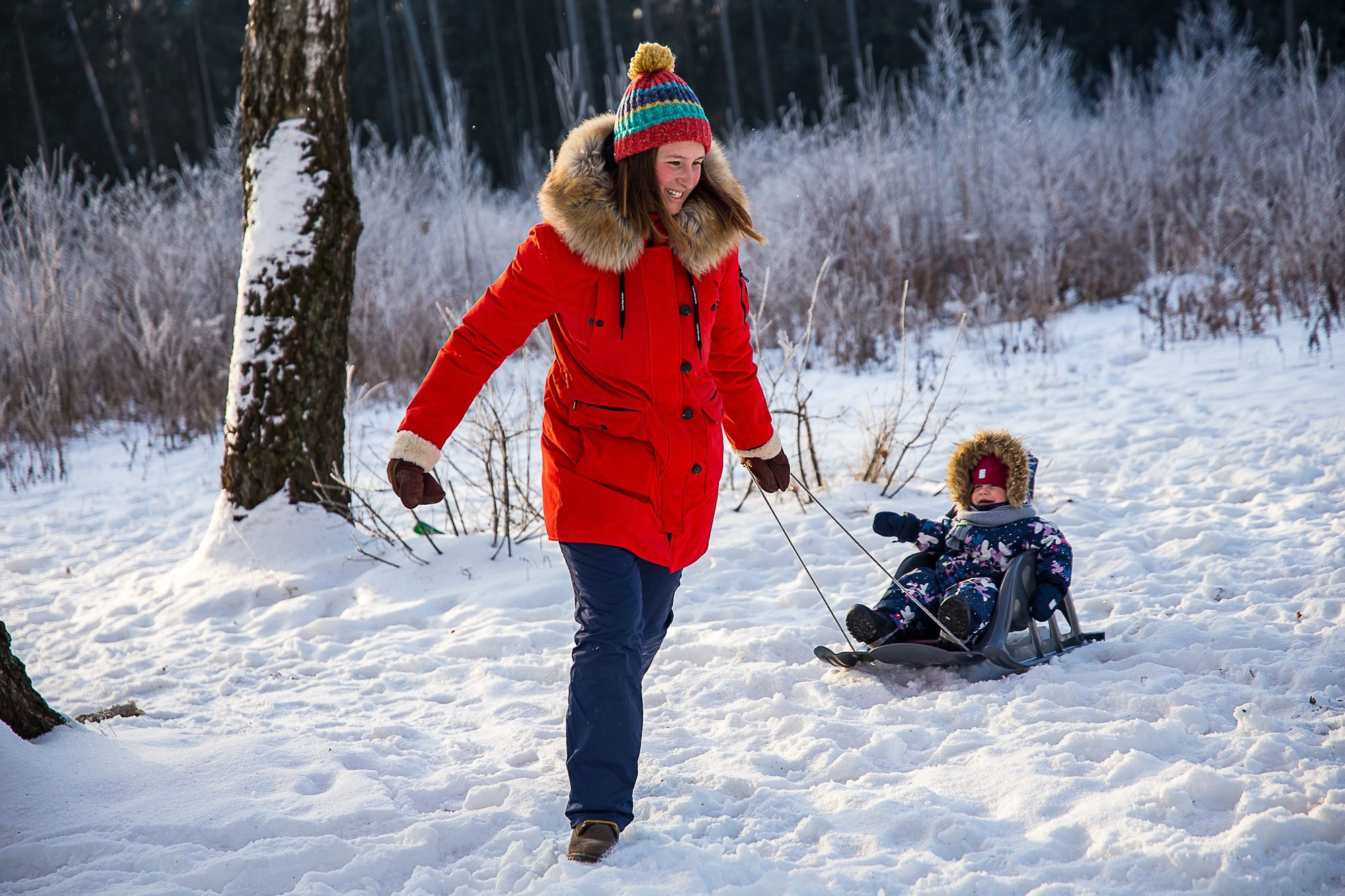Фотосессия для мамы с дочкой дома и на улице зимой. Семейный и школьный фотограф в Москве Анна Ткач