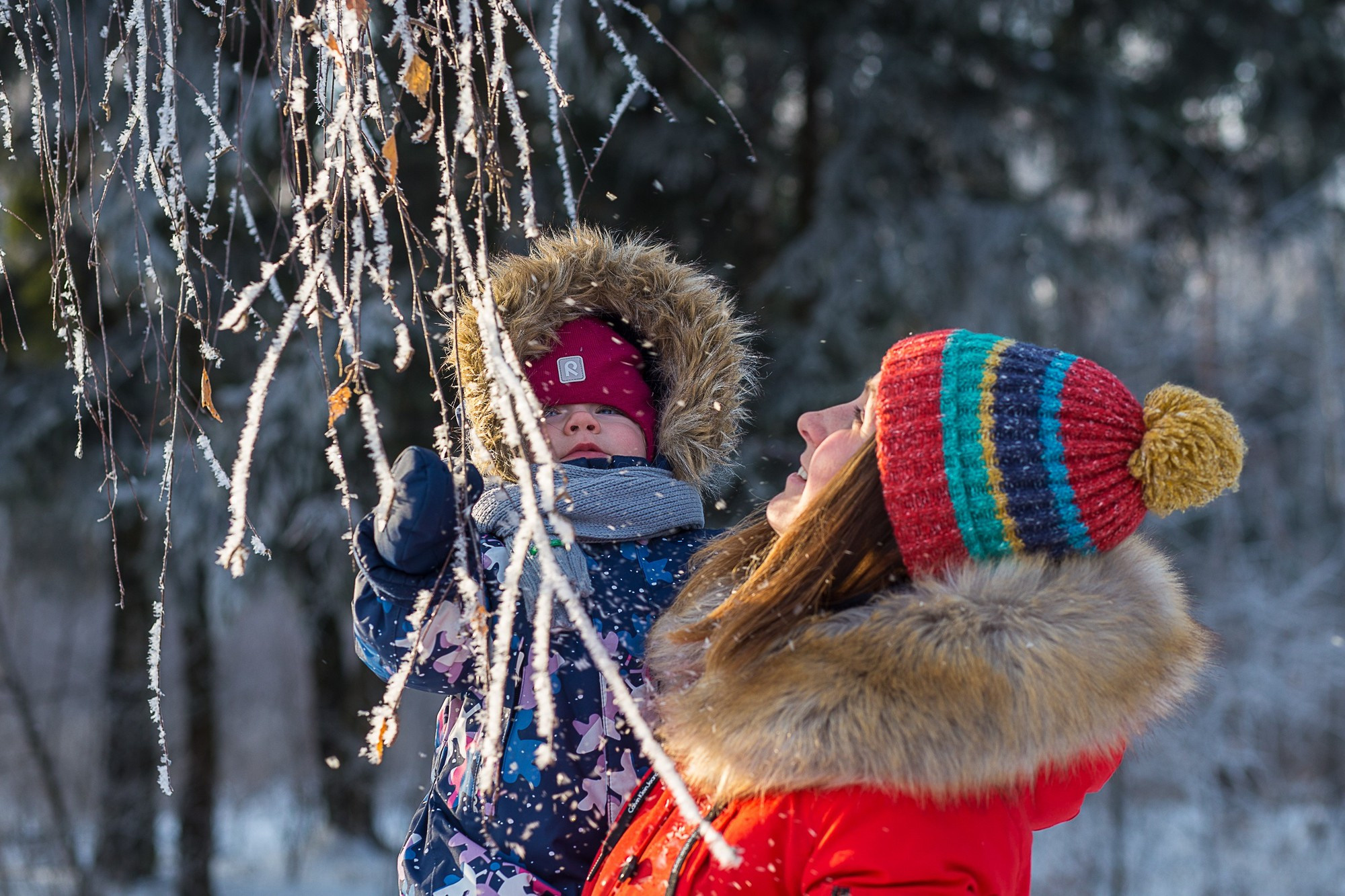 Фотосессия для мамы с дочкой дома и на улице зимой. Семейный и школьный фотограф в Москве Анна Ткач