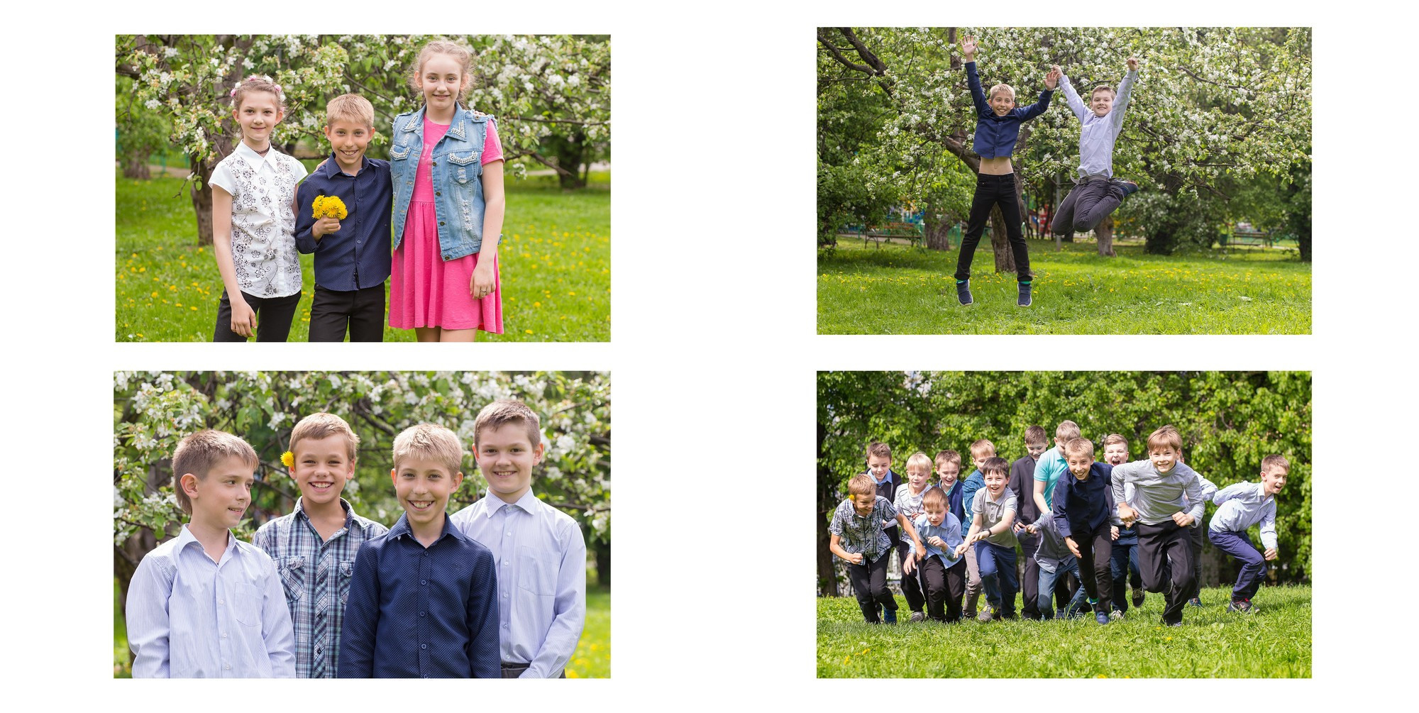 Школьный выпускной альбом для четвертого класса на пять разворотов. Семейный и школьный фотограф в Москве Анна Ткач