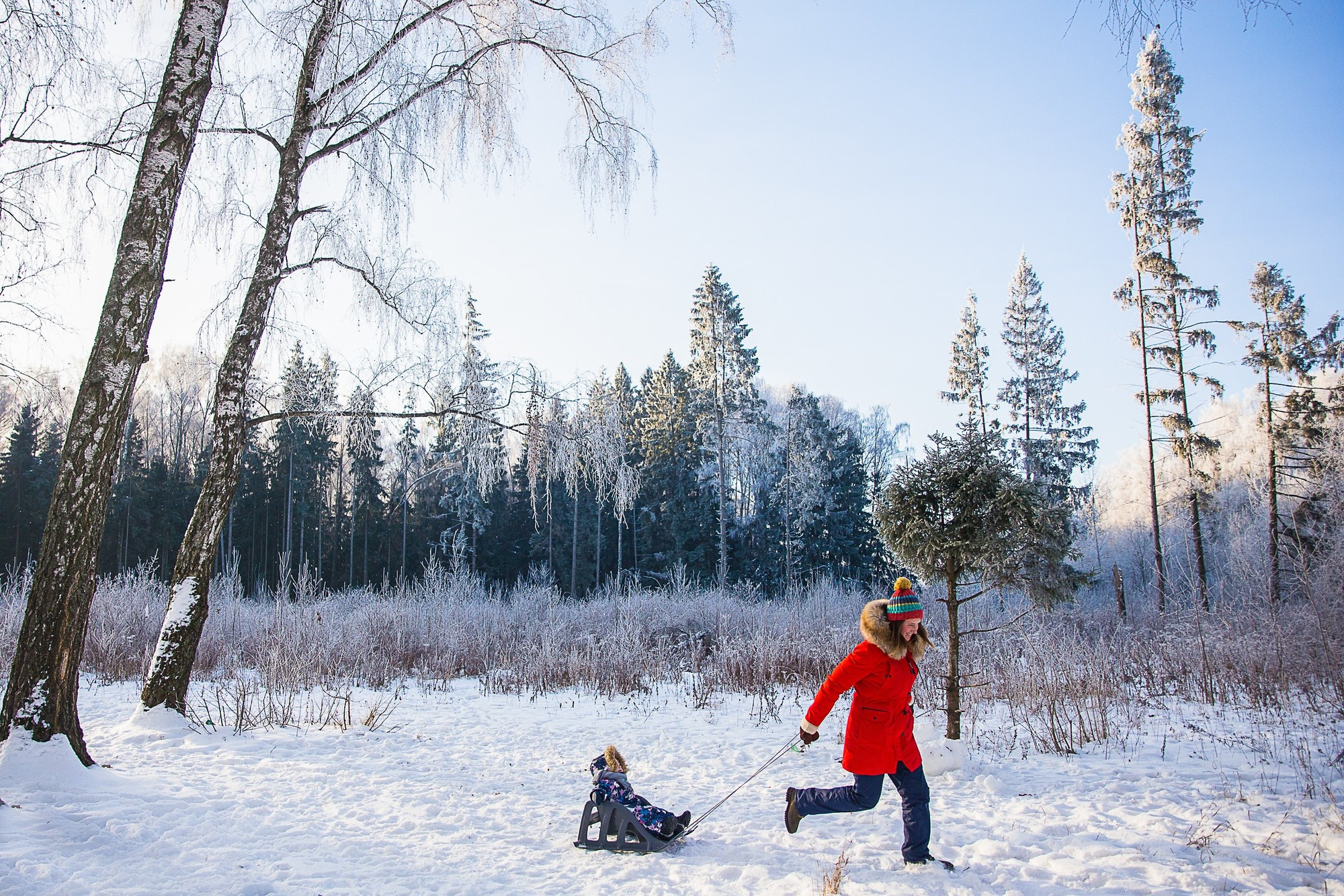 Фотосессия для мамы с дочкой дома и на улице зимой. Семейный и школьный фотограф в Москве Анна Ткач