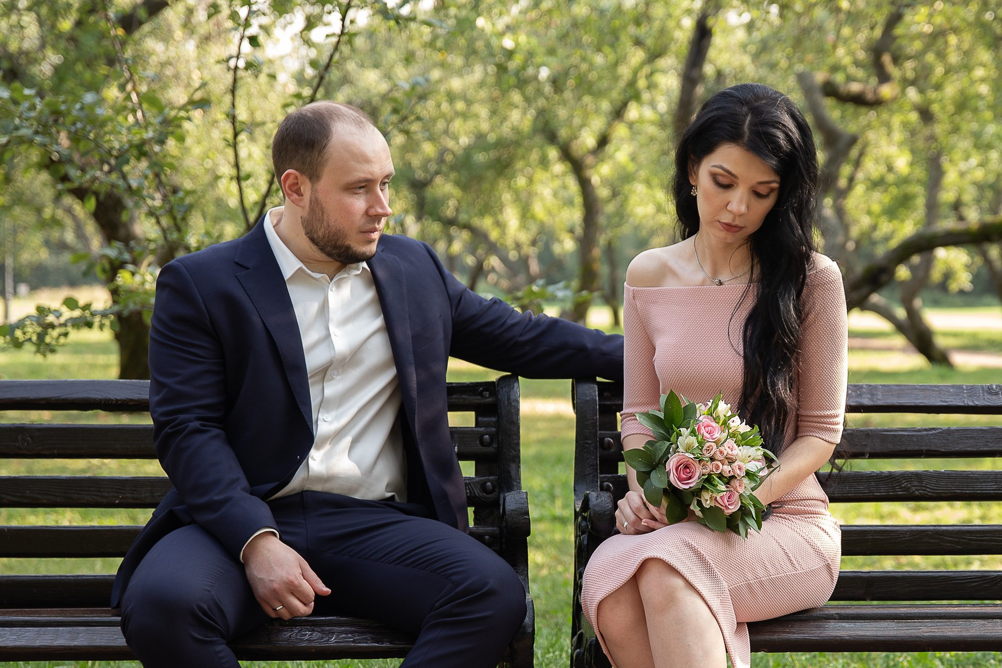 Свадебная прогулка в парке Коломенское в Москве летом. Семейный и школьный фотограф в Москве Анна Ткач