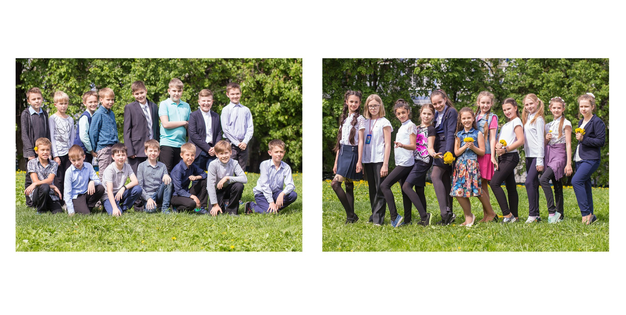 Школьный выпускной альбом для четвертого класса на пять разворотов. Семейный и школьный фотограф в Москве Анна Ткач